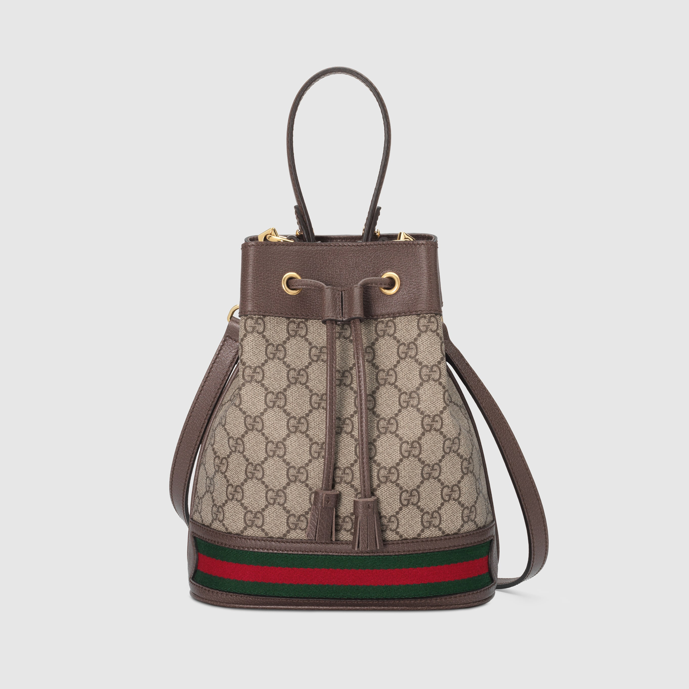 Gucci Ophidia Leather Panel Canvas Printed Portable Bucket Bag #nigo21963