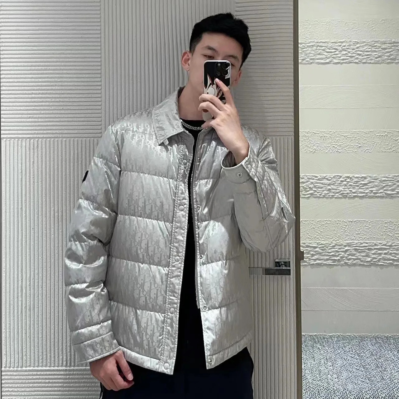 Dior Lapel Long Sleeve Puffer Down Jacket #nigo96592