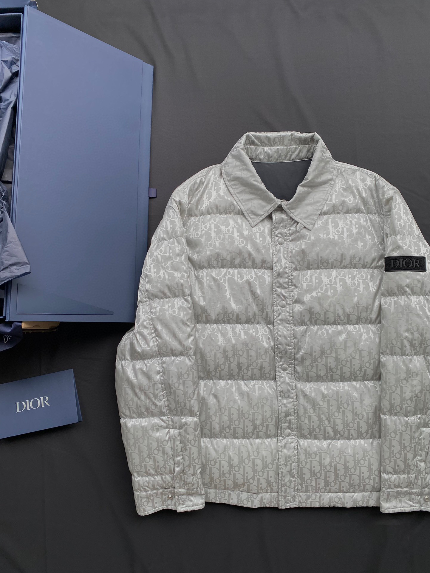 Dior Lapel Long Sleeve Puffer Down Jacket #nigo96592