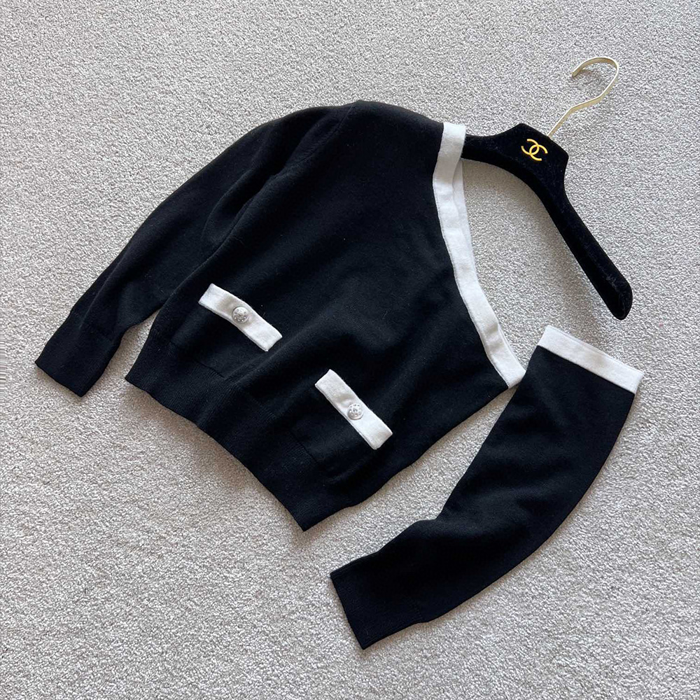 Chanel Colorblocked Diagonal Shoulder Pullover Knit Sweater Ngvp #nigo6696