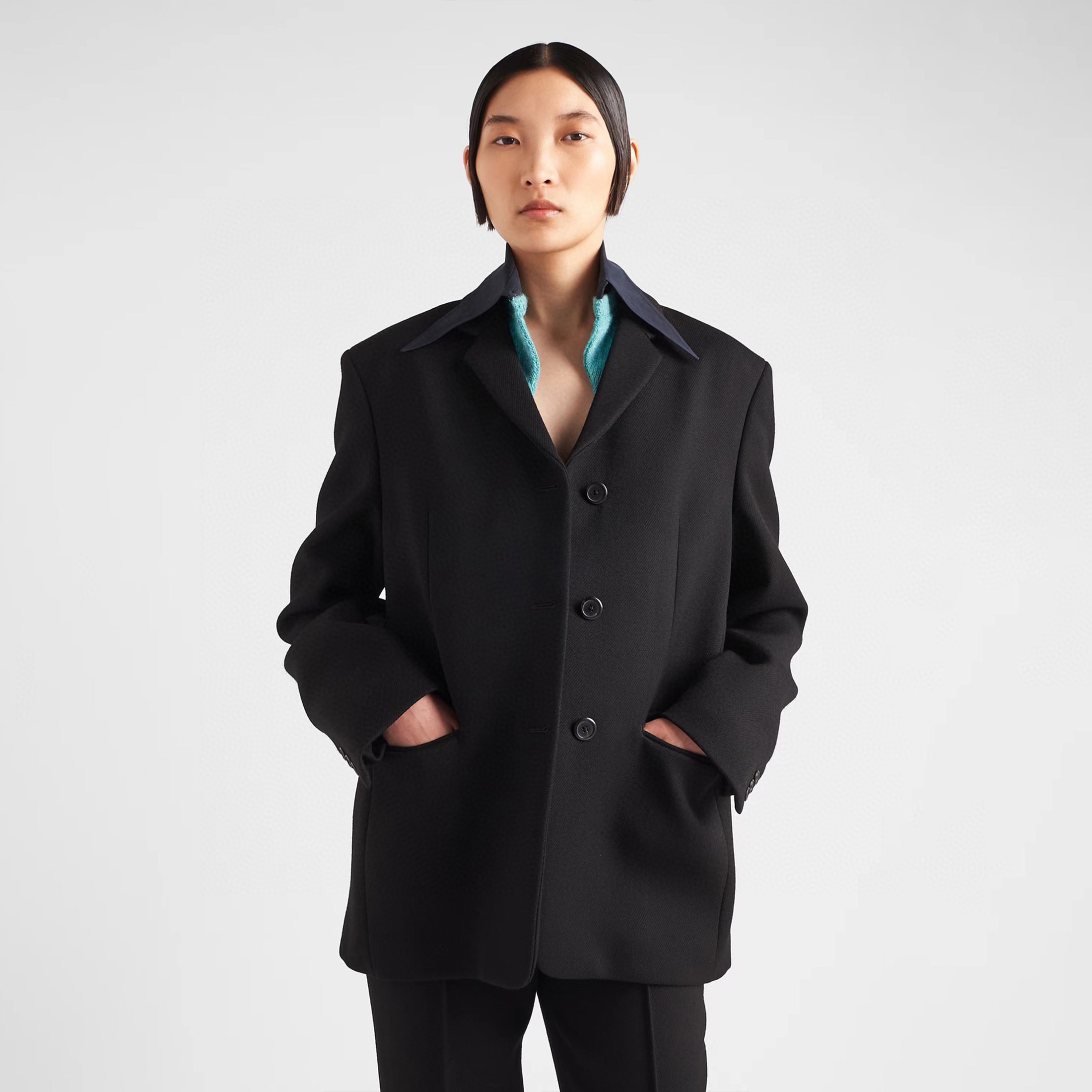 Prada Colorblocked Single Breasted Jacket Ngvp #nigo6726