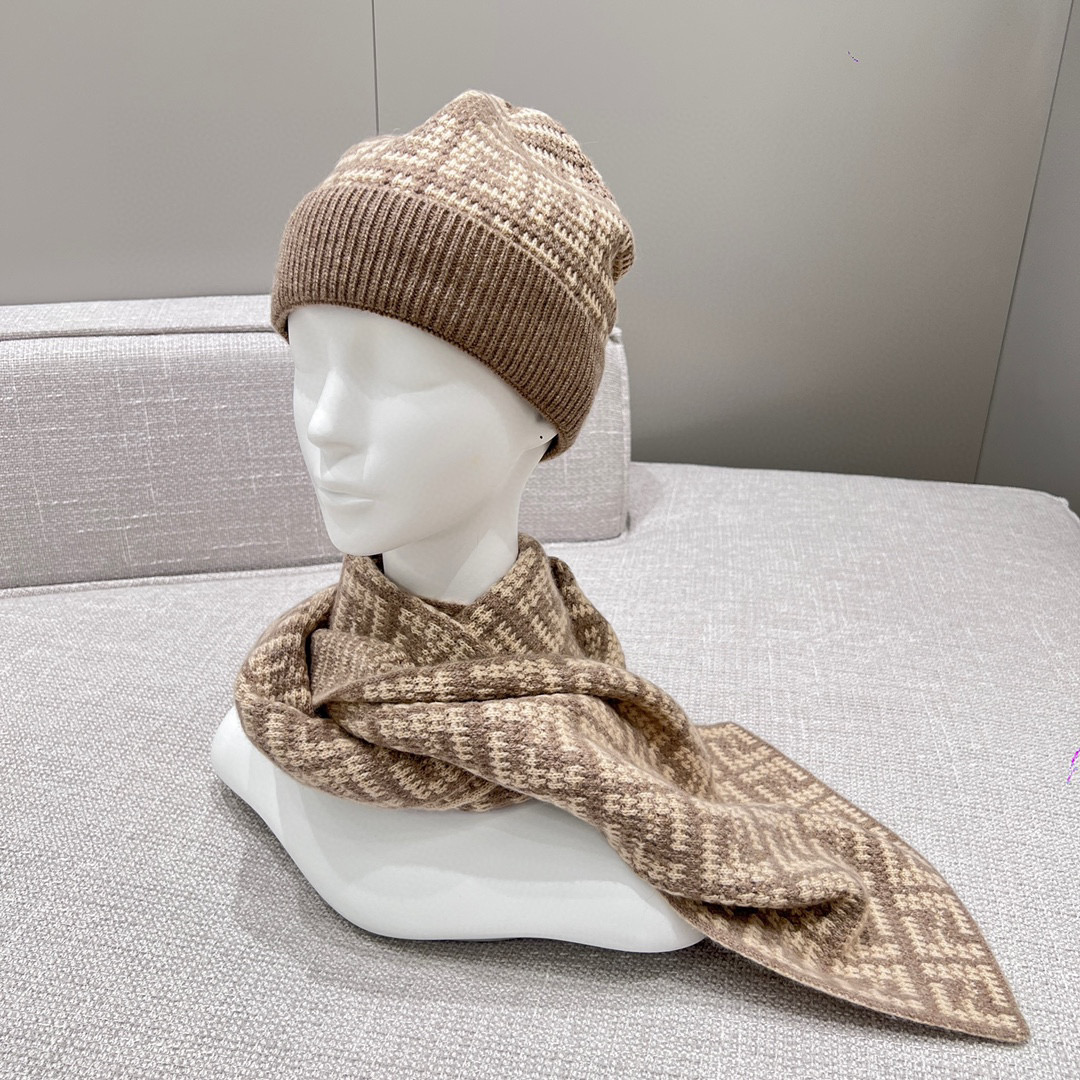 Fendi Knitted Cashmere Scarf Hat #nigo96644