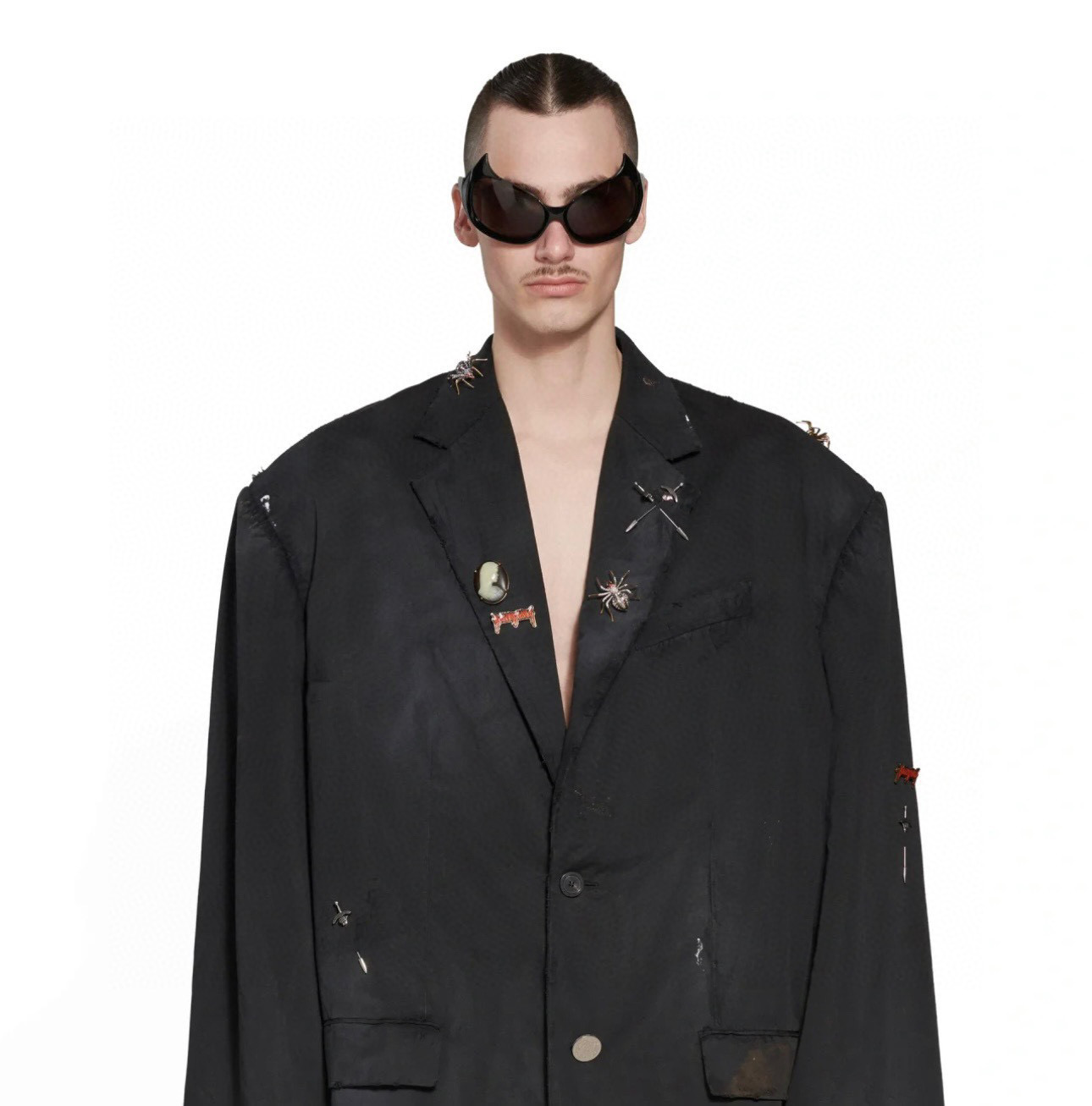 NIGO Balenciaga Men's Spring and Autumn Cotton Black Aged Single Breasted Long Sleeve Loose Blazer Jacket Ngvp #nigo6723