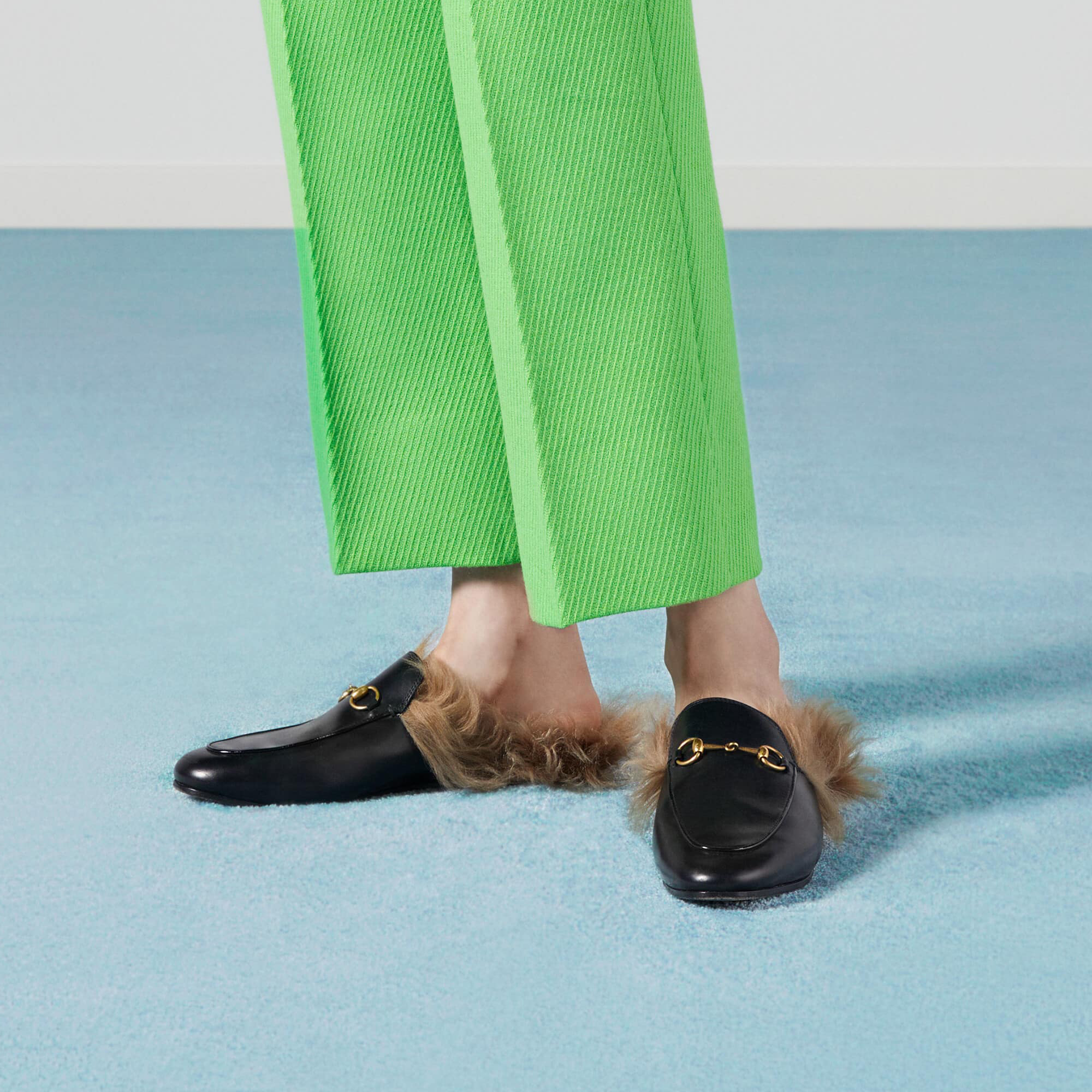 Gucci Wool Leather Upper Mule Shoes #nigo96639