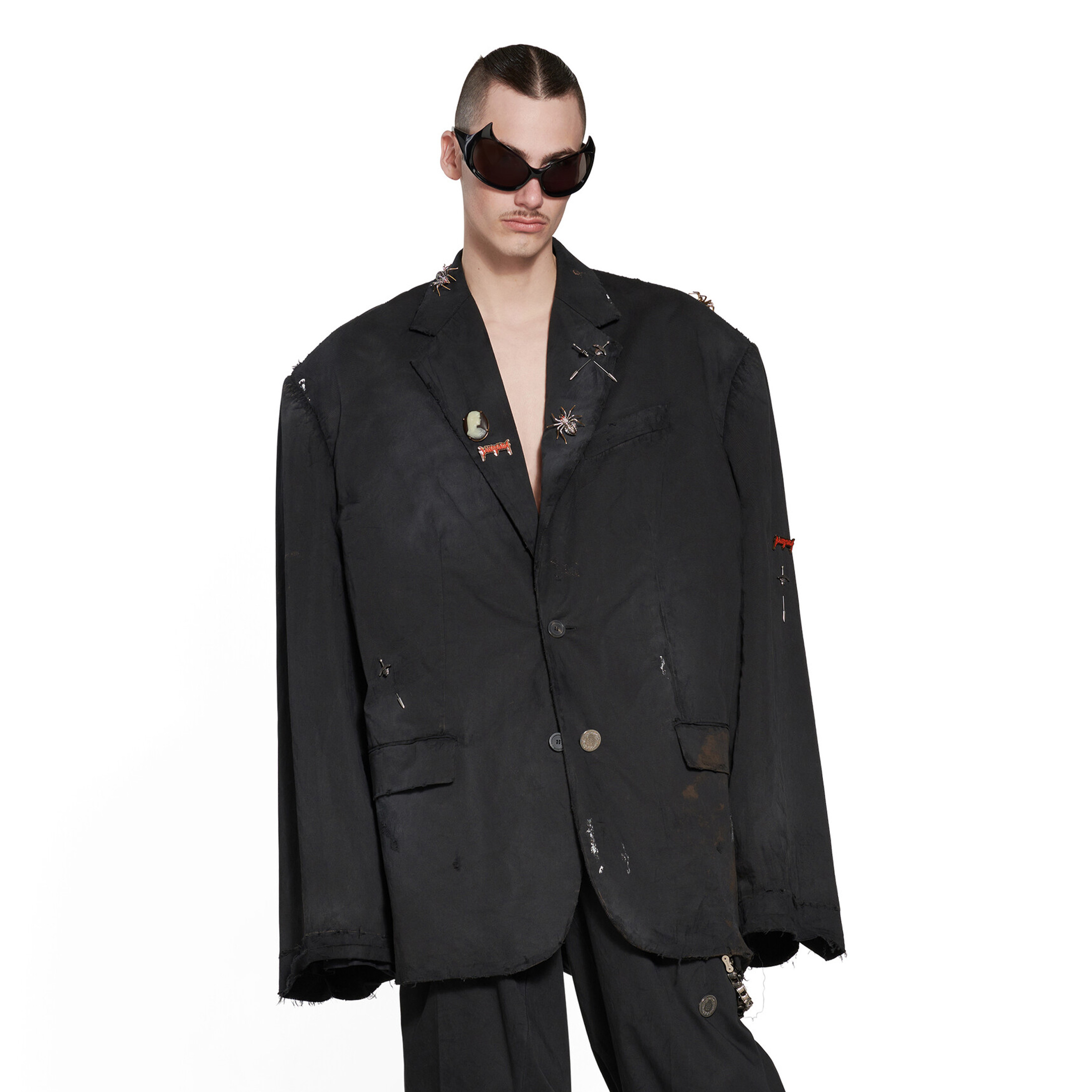 NIGO Balenciaga Men's Spring and Autumn Cotton Black Aged Single Breasted Long Sleeve Loose Blazer Jacket Ngvp #nigo6723