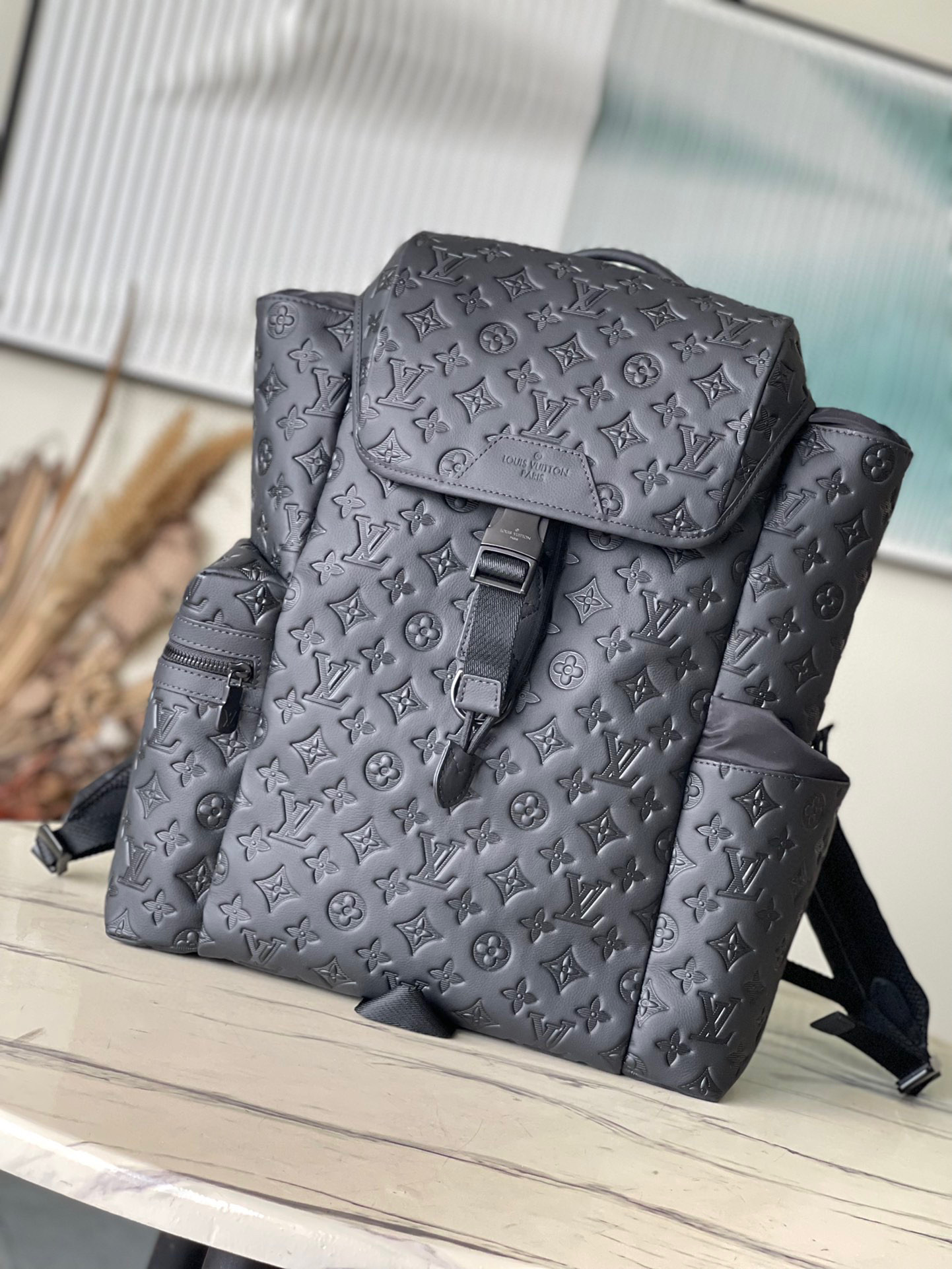 Louis Vuitton TREKKING Leather Printed Backpack Bag #nigo21974
