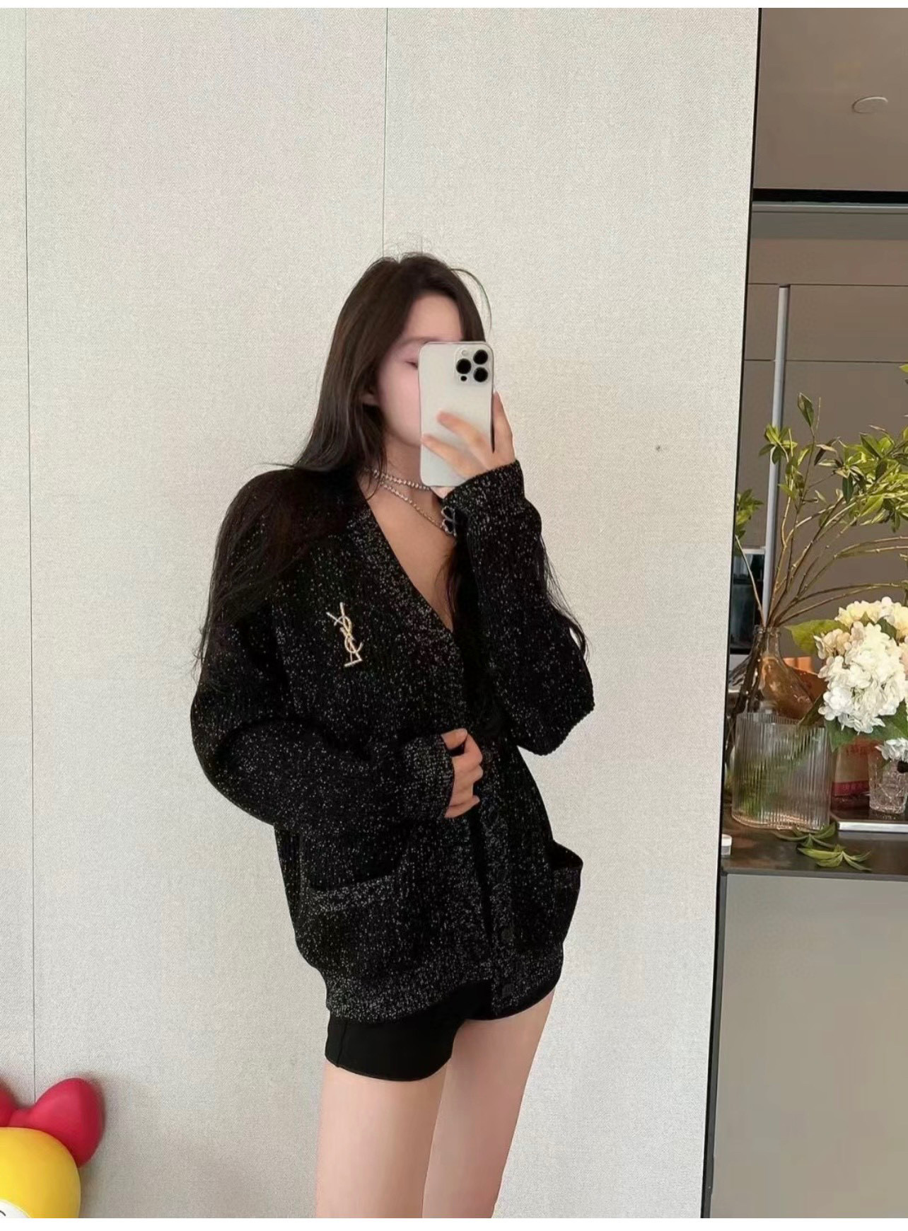 SAINT LAURENT Knitted Button Up Cardigan Top #nigo21982