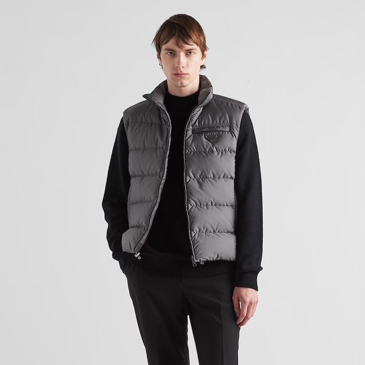 Prada Striped Sleeveless Down Vest #nigo22111