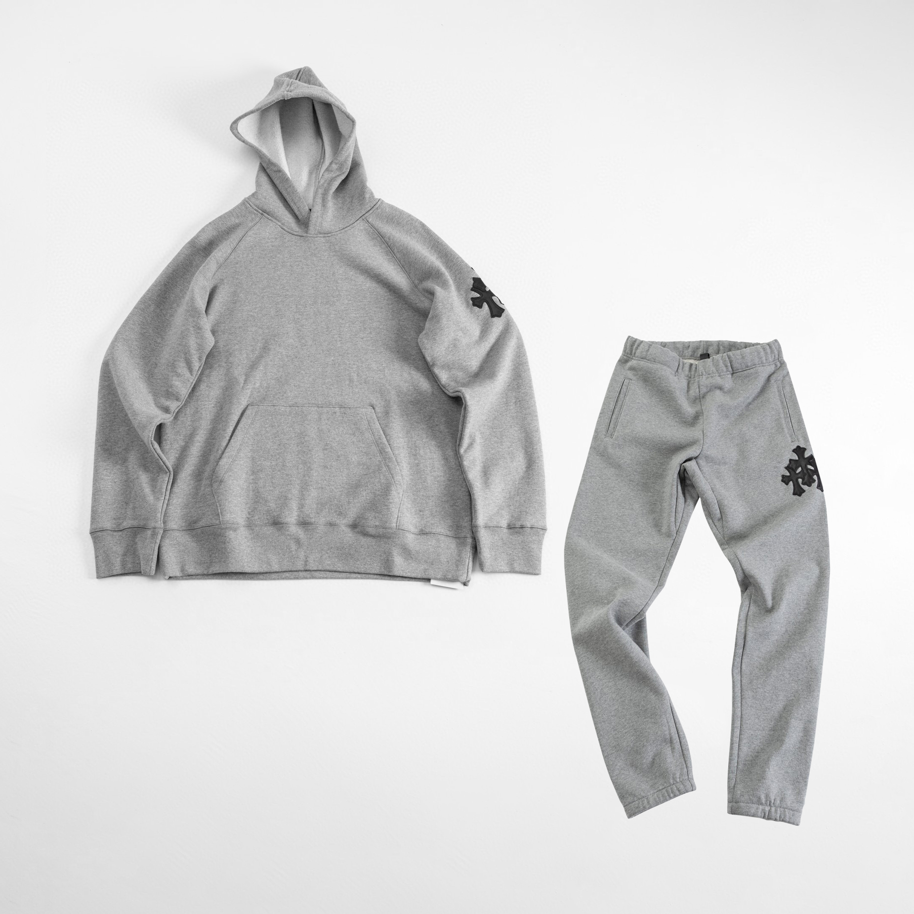 Chrome Hearts Hooded Sweatshirt Pullover Sweatpants Set Suit Grey #nigo96679