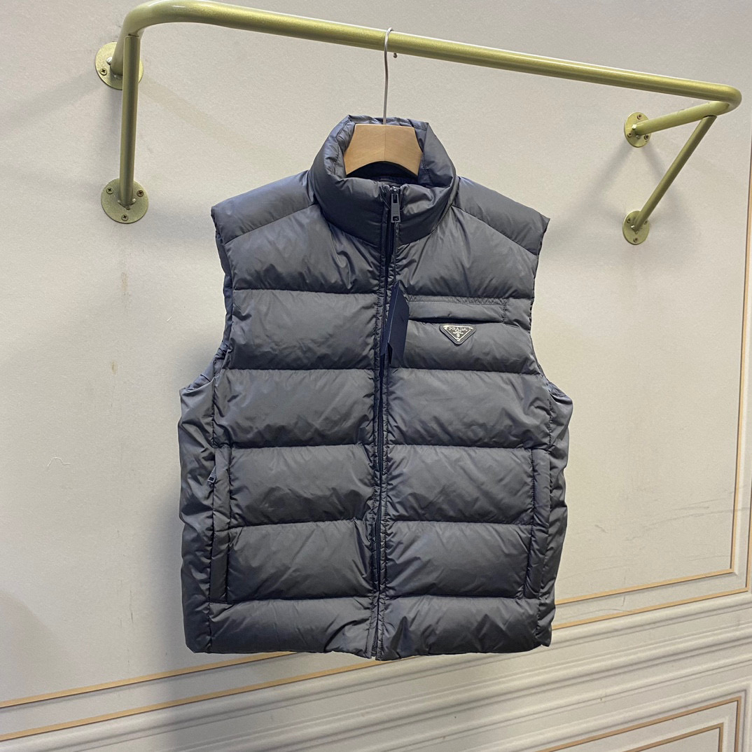 Prada Striped Sleeveless Down Vest #nigo22111