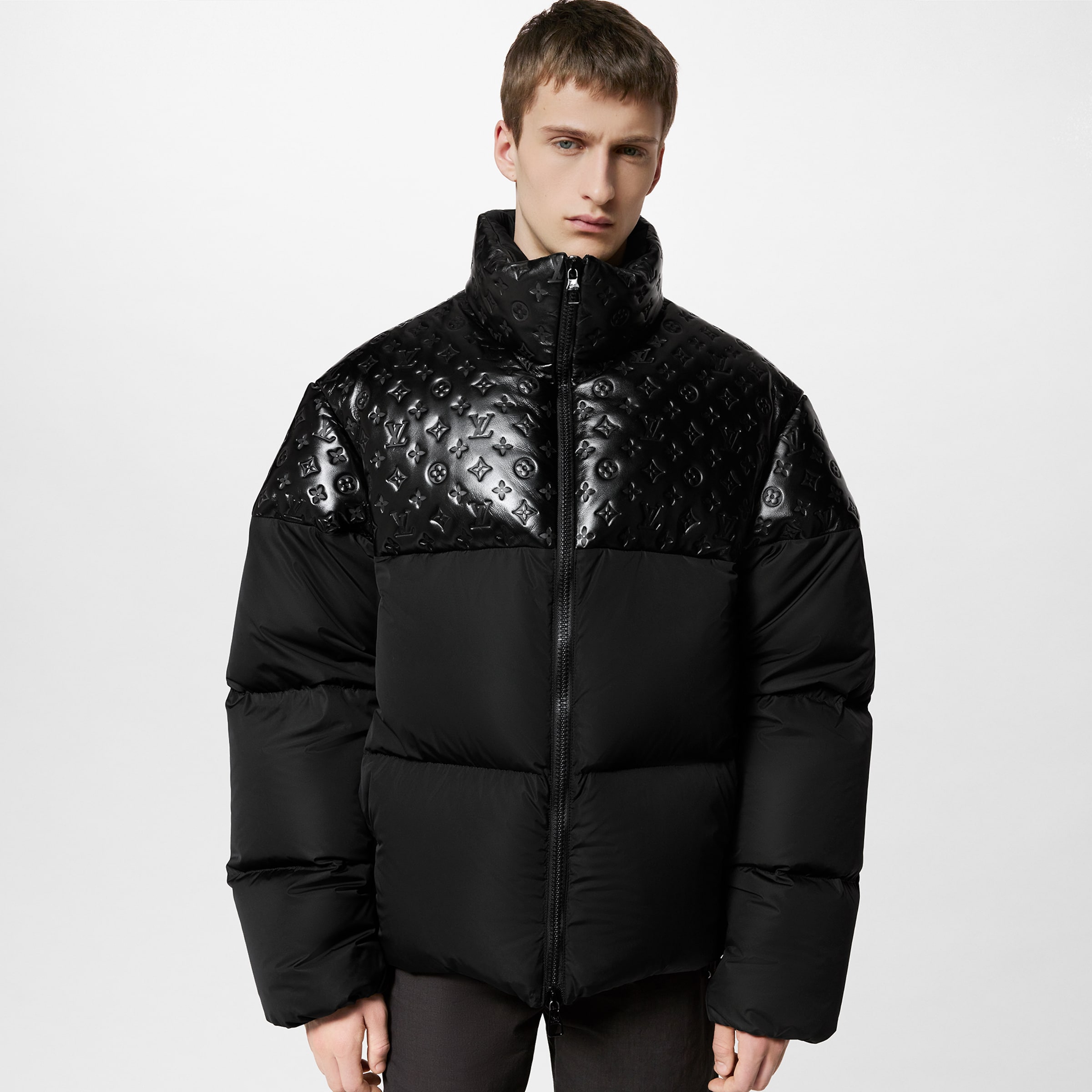 Louis Vuitton Patchwork Leather Puffer Down Jacket #nigo96684