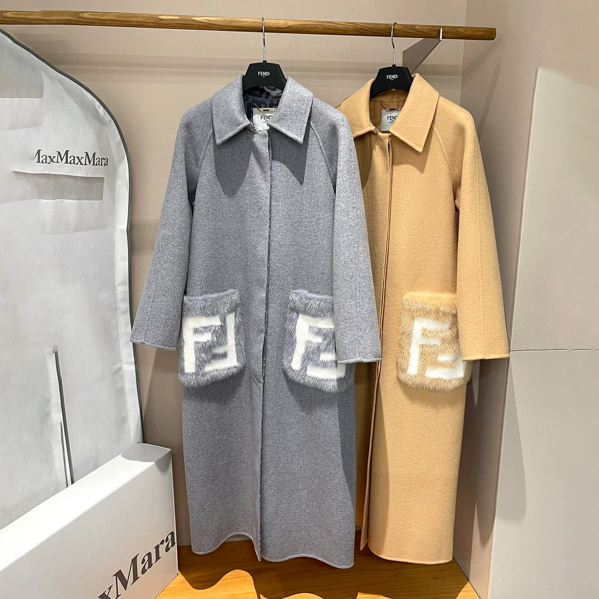 Fendi Long Woolen Lapel Coat Jacket #nigo22122