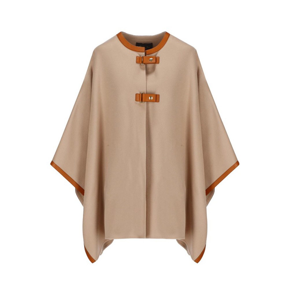 Loro Piana Leather Wrapped Cashmere Shawl Cape Ngvp #nigo6751