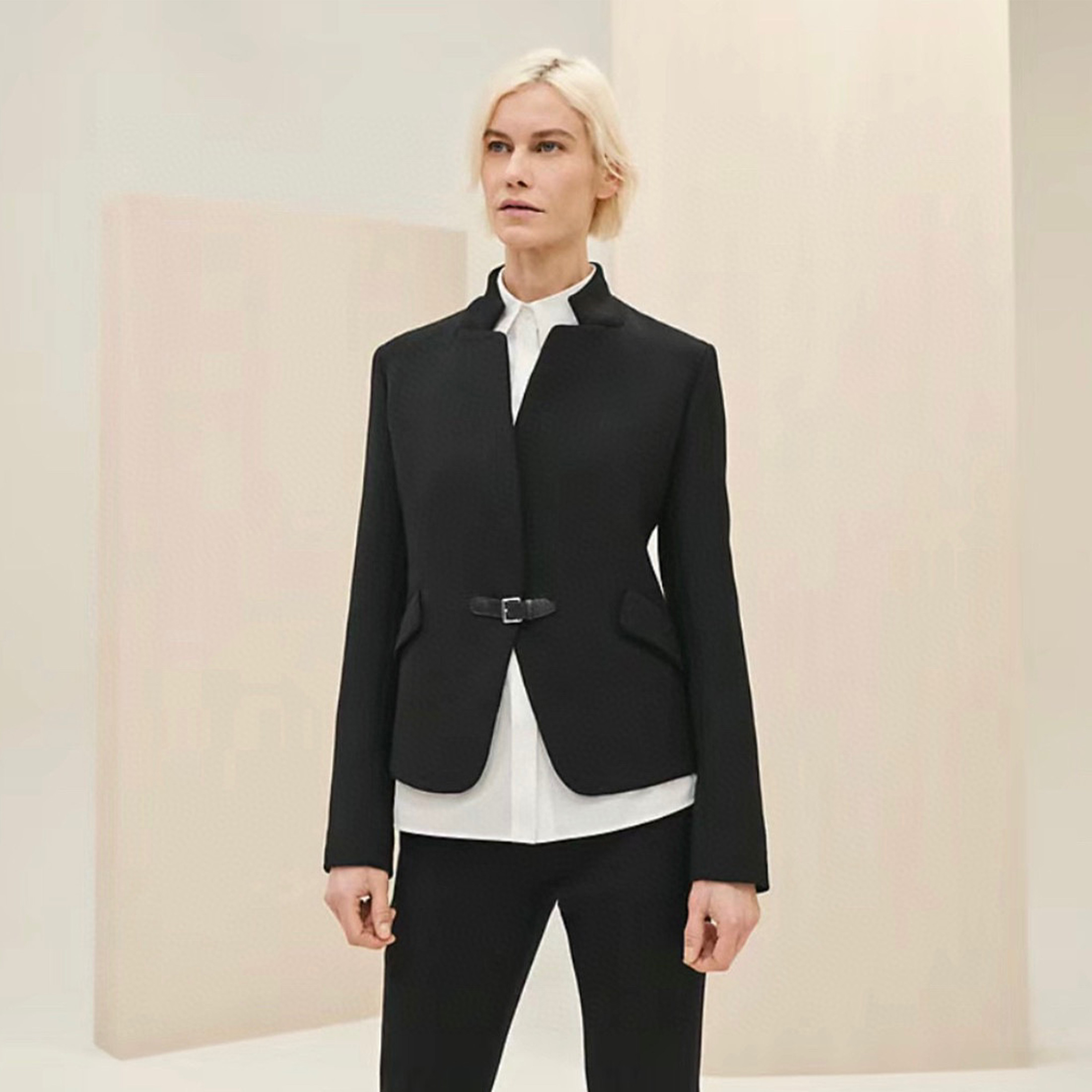 Hermes Waist Button Blazer Jacket Black Ngvp #nigo6579