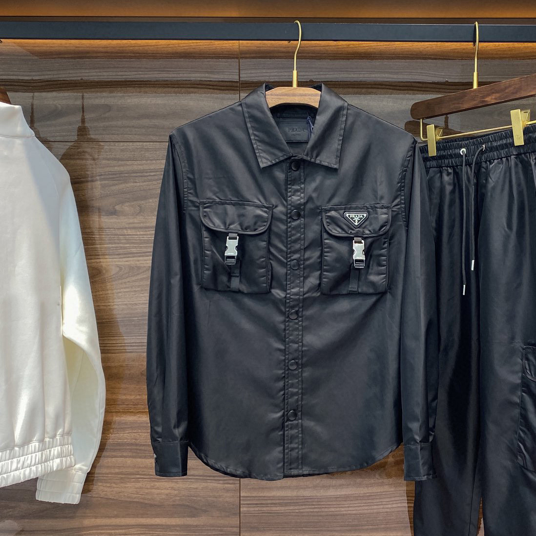 Prada Nylon Long Sleeve Shirt Pants Set Suit #nigo96687