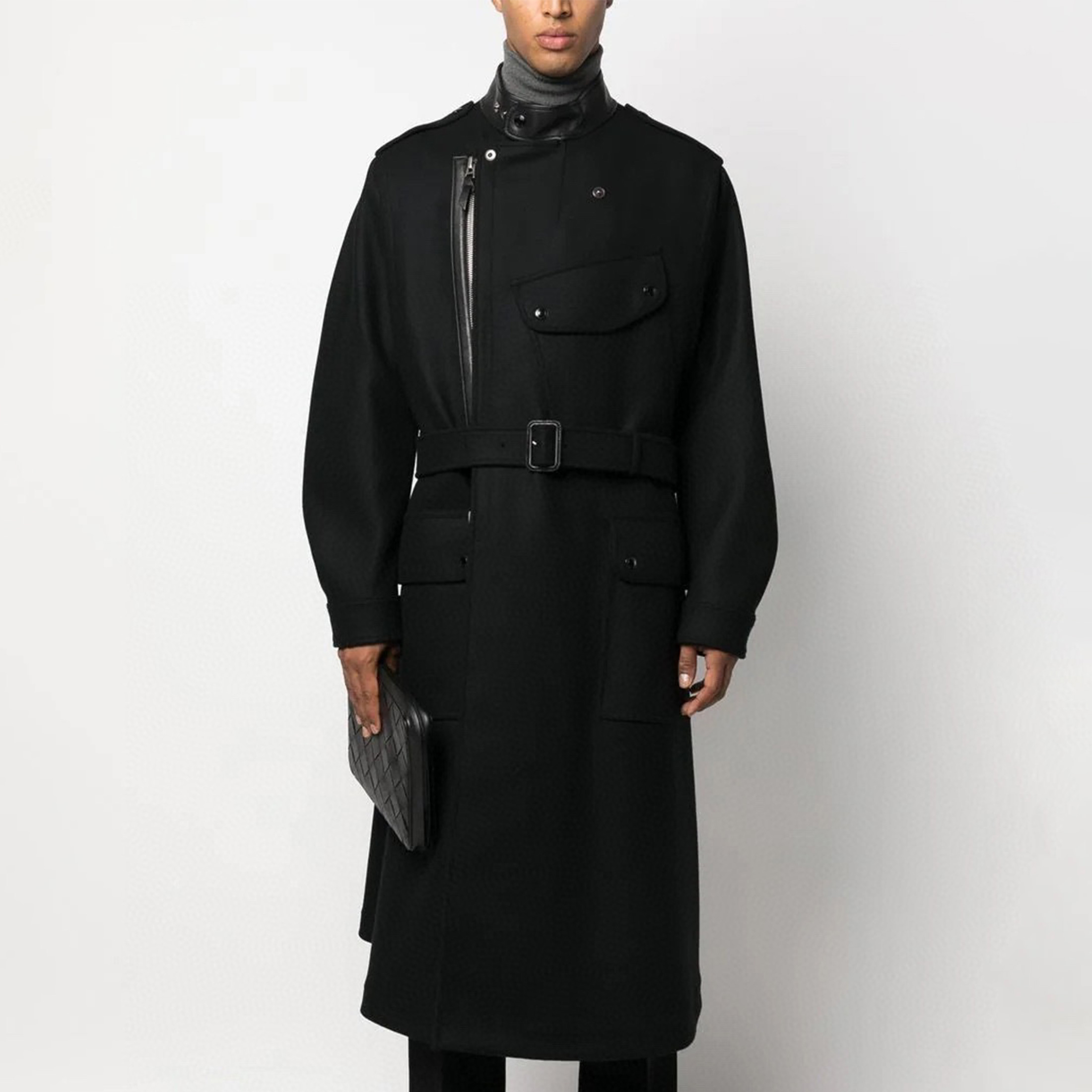 Tom Ford Solid Color Slanted Zipper Long Coat Ngvp #nigo6779