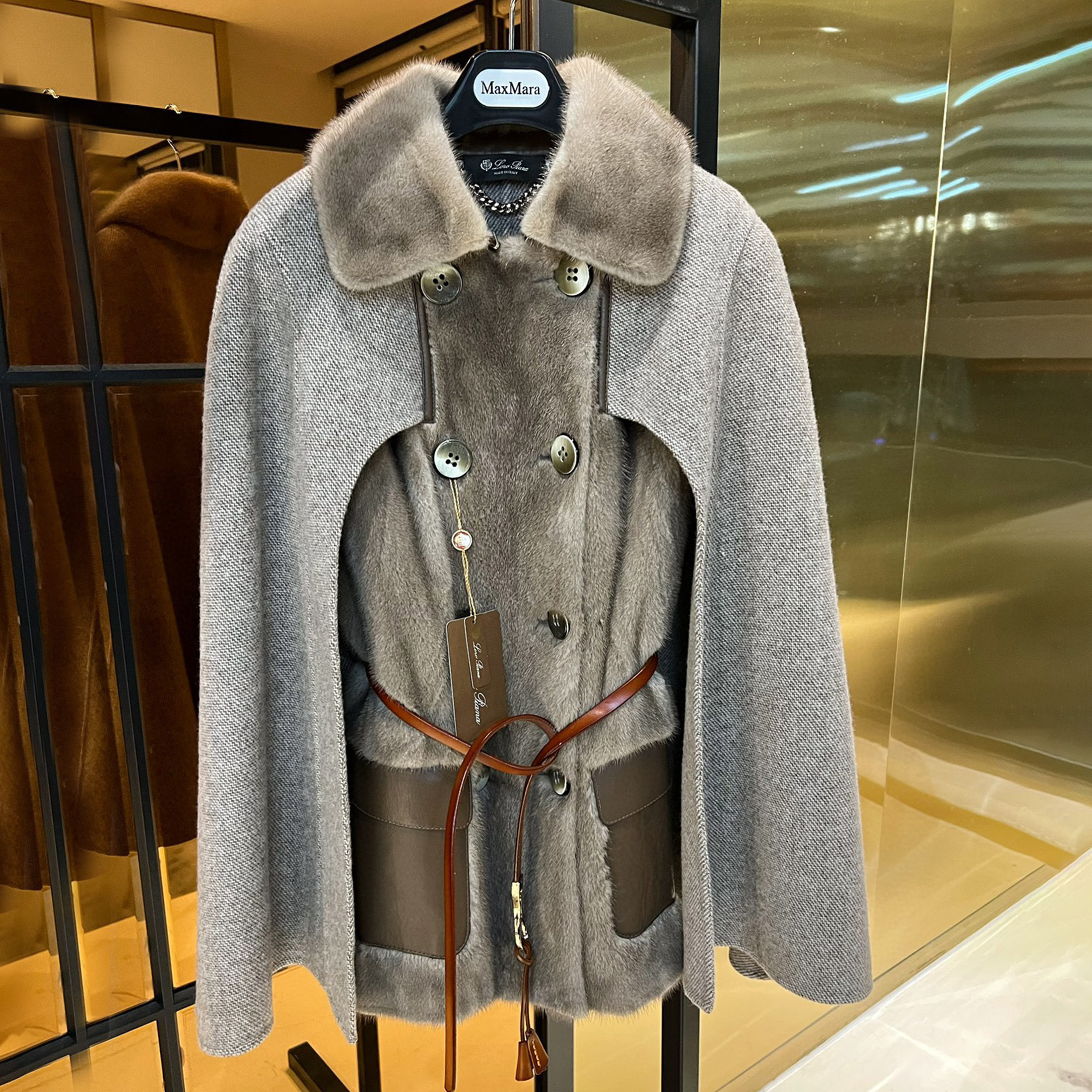 Loro Piana Cashmere Mink Hair Shawl Short Fur Coat Ngvp #nigo6774