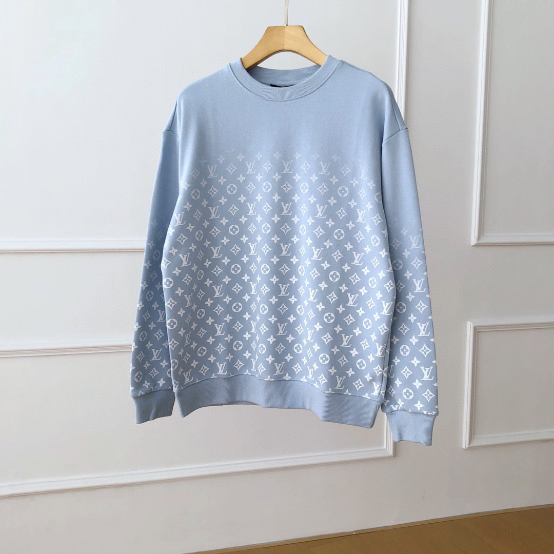 Louis Vuitton Gradient Letter Pullover Sweater Light Blue #nigo96717