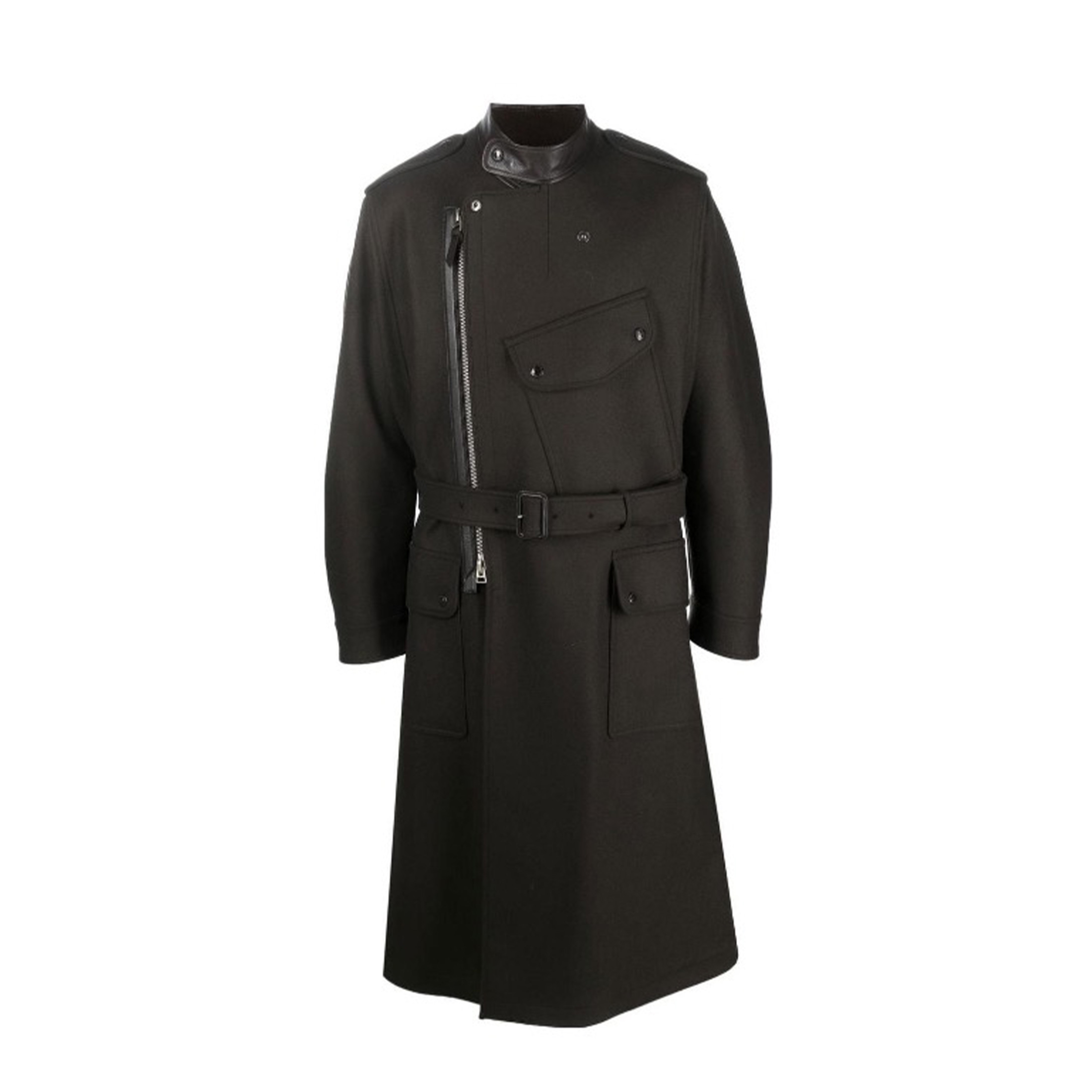 Tom Ford Solid Color Slanted Zipper Long Coat Ngvp #nigo6779