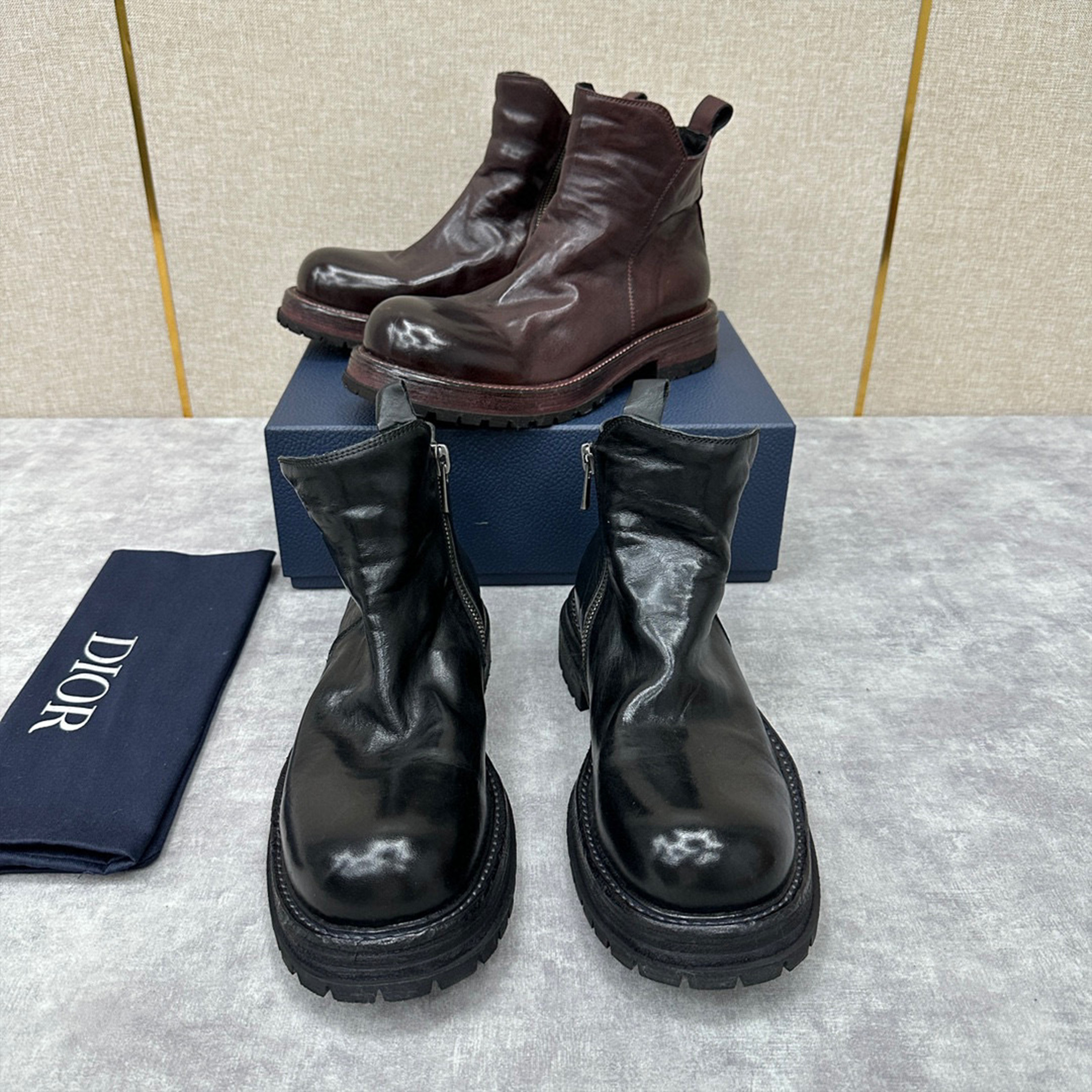 Dior Vintage High Top Leather Boots Ngvp #nigo6773