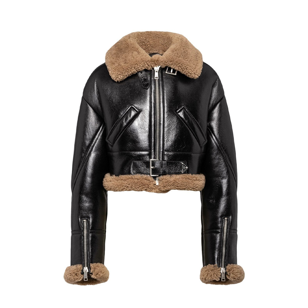 Prada Cropped Shearling Jacket Ngvp #nigo6767