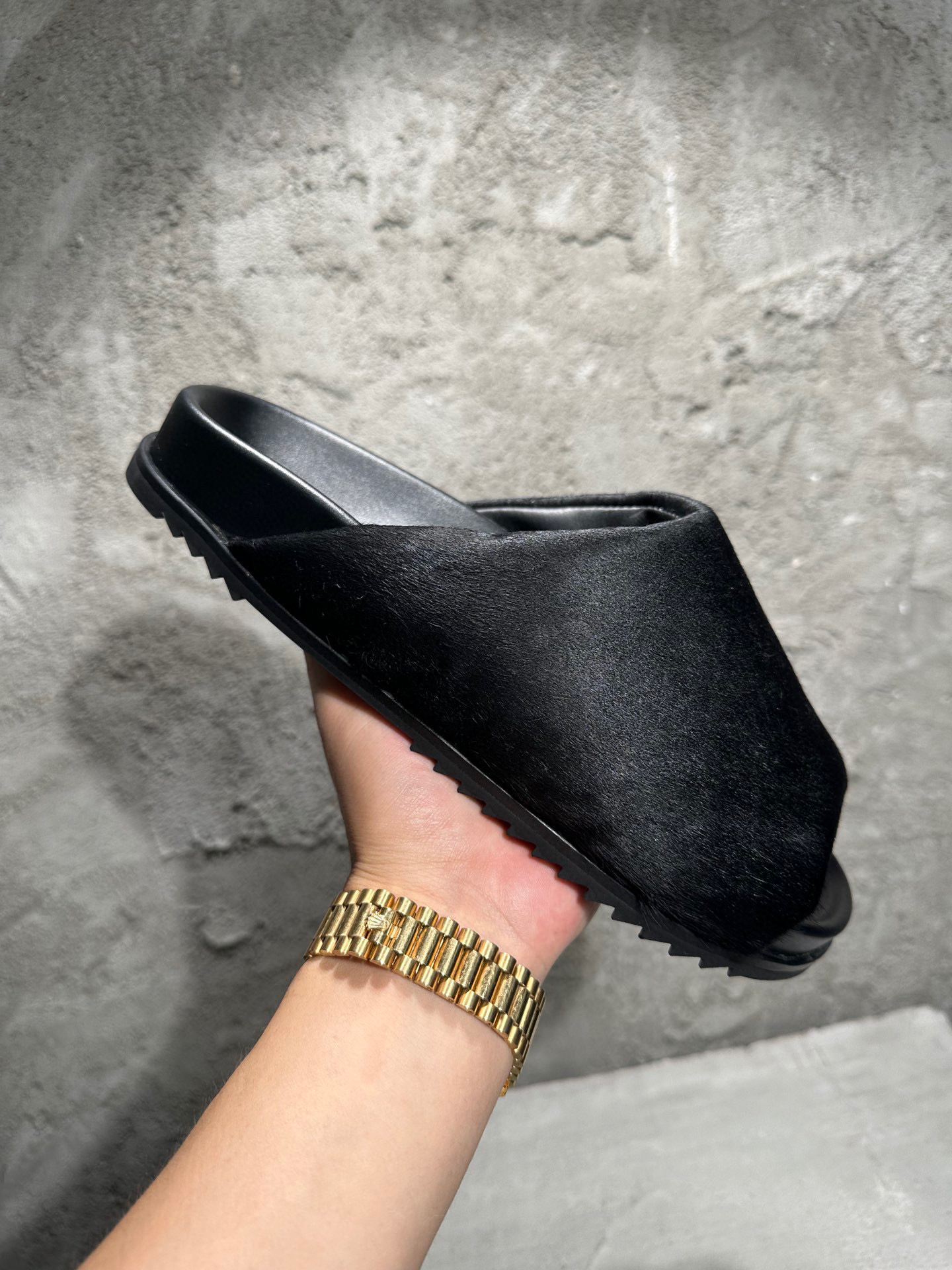 Rick Owens Short Horse Hair Slippers Shoes Ngvp #nigo6775