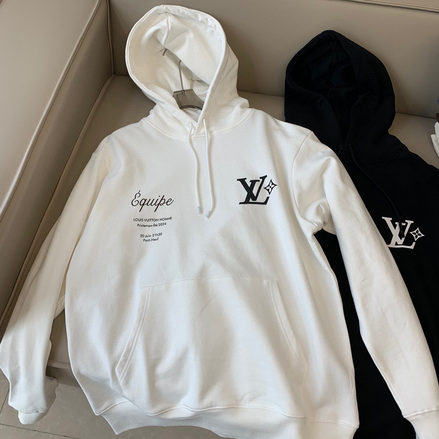Louis Vuitton Solid Color Letter Hooded Sweatshirt Pullover #nigo96716