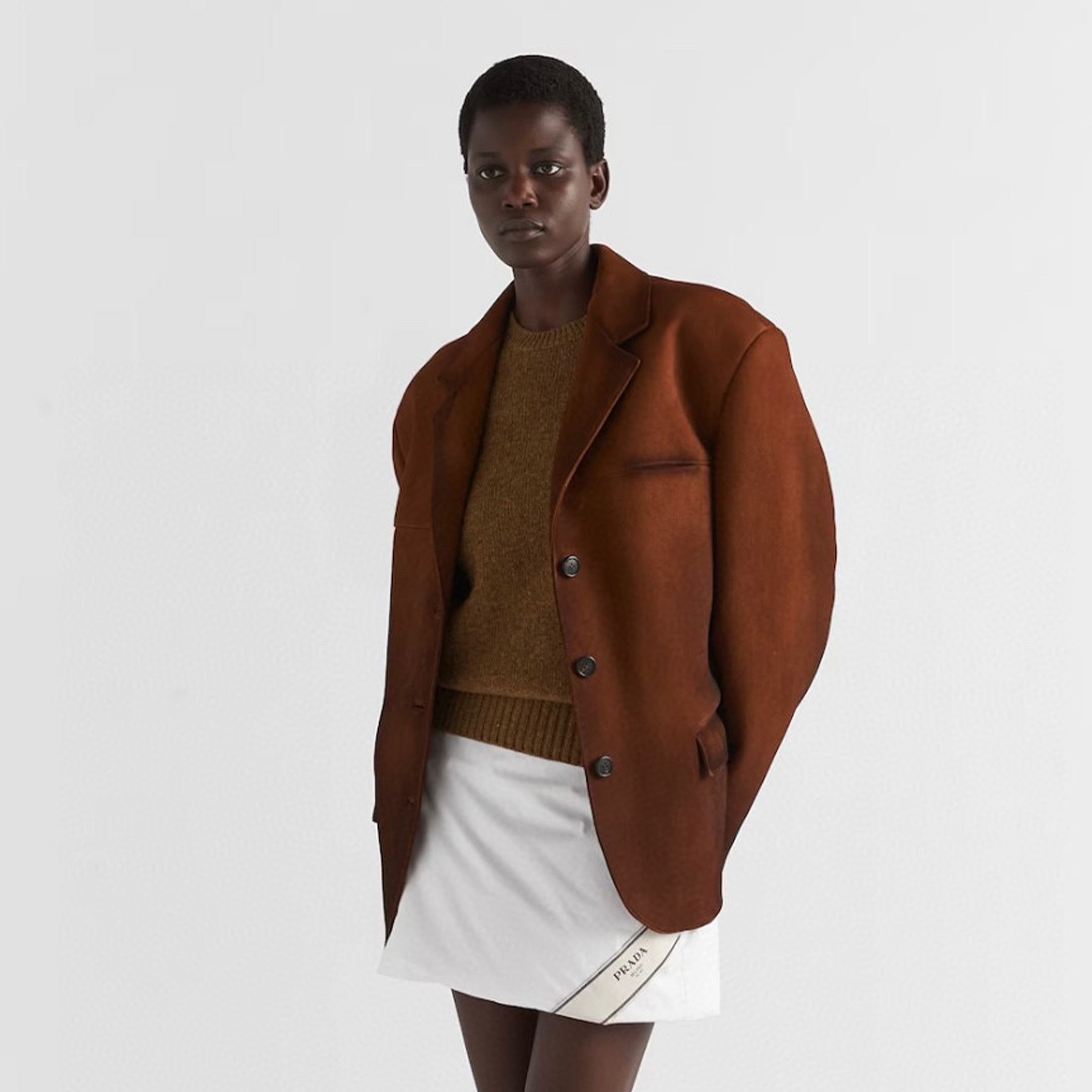 Prada Solid Color Single Breasted Long Sleeve Jacket Coat Ngvp #nigo6795