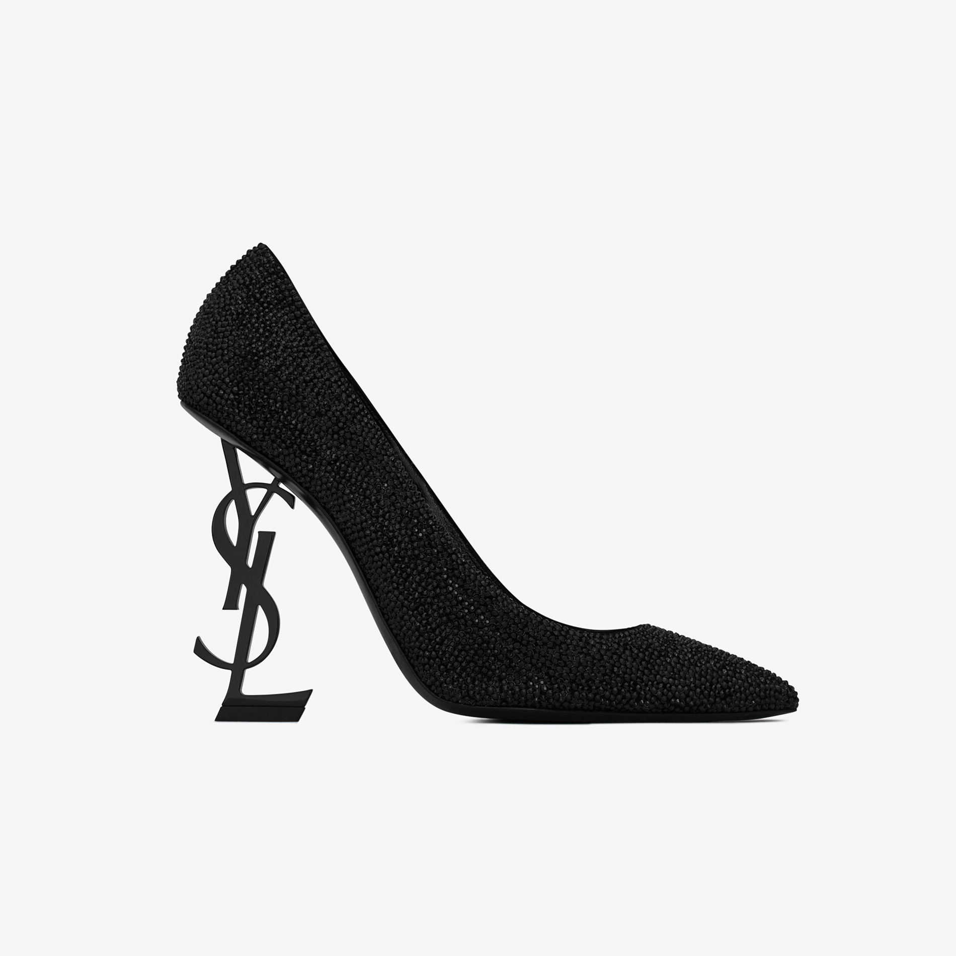 SAINT LAURENT Opyum Pumps In Suede And Rhinestones High Heels Shoes #nigo96729