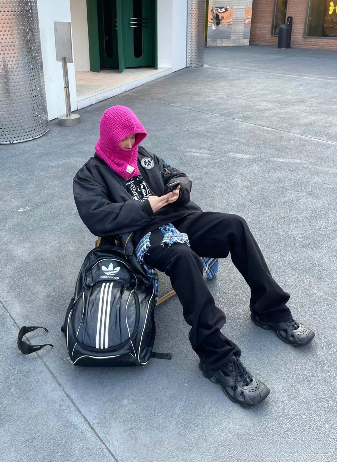 BalenciagaxAdidas Bright Letter Zipper Backpack Bag #nigo22129