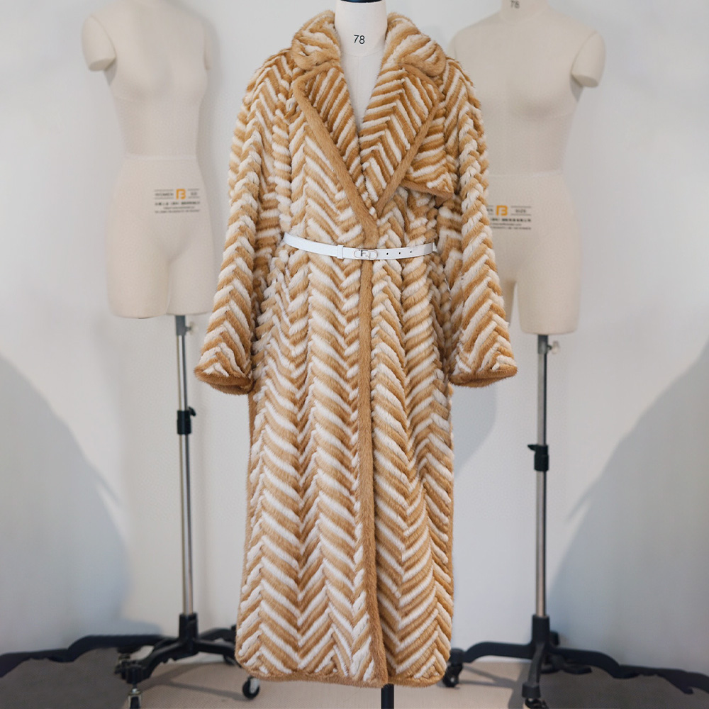 Fendi Two-Color Long Mink Coat Ngvp #nigo6797