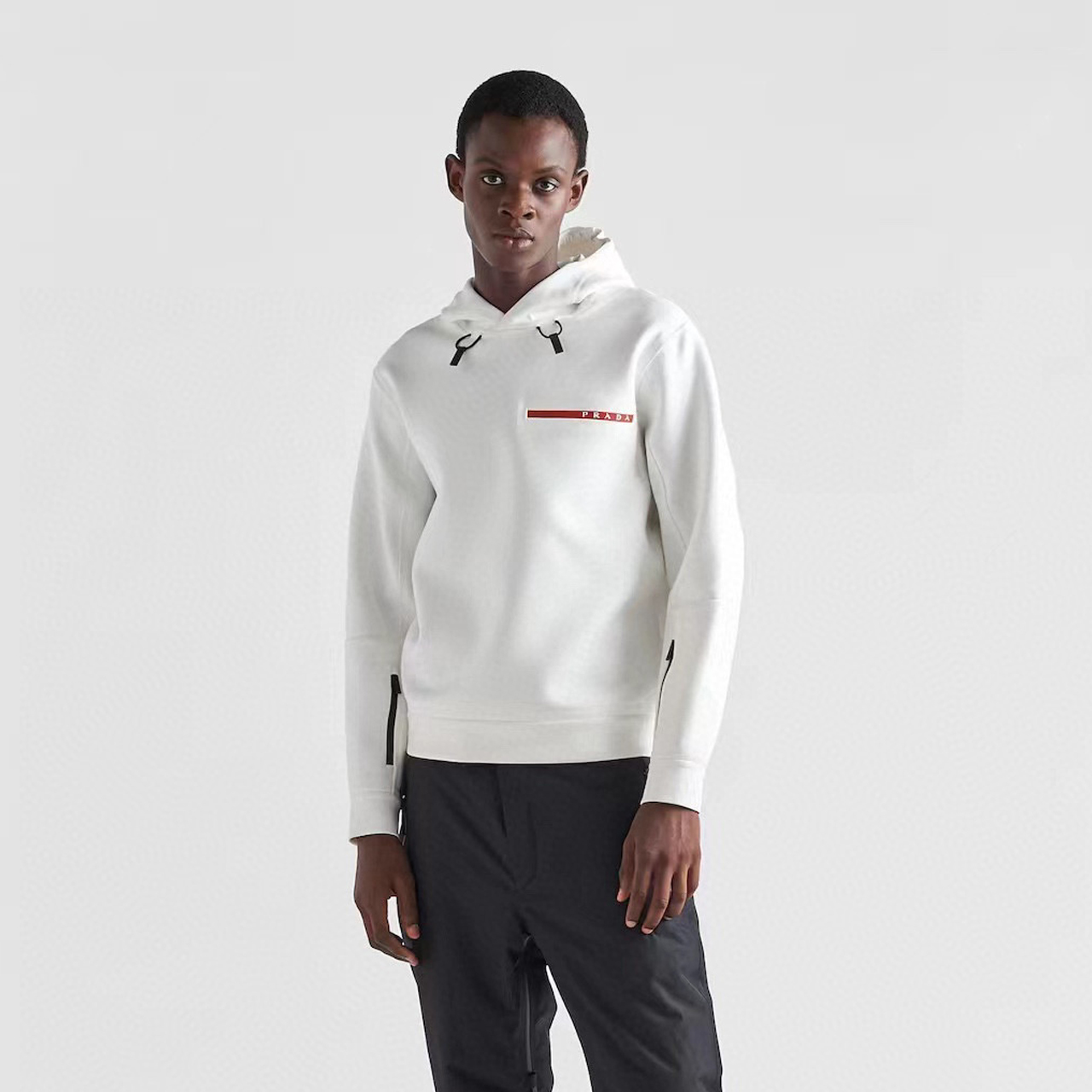 Prada Long Sleeved Hooded Cotton Sweater #nigo22133