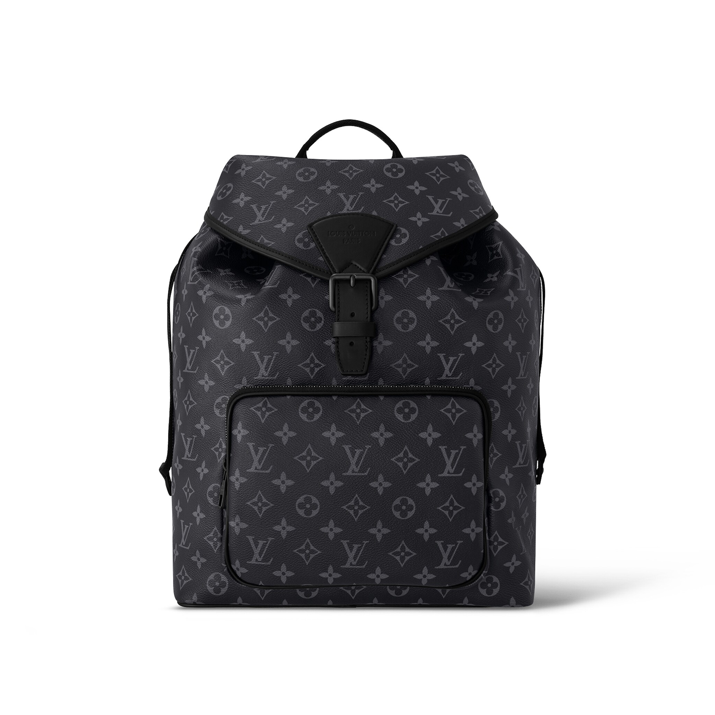 Louis Vuitton MONTSOURIS Black Leather Printed Backpack Bag #nigo22134