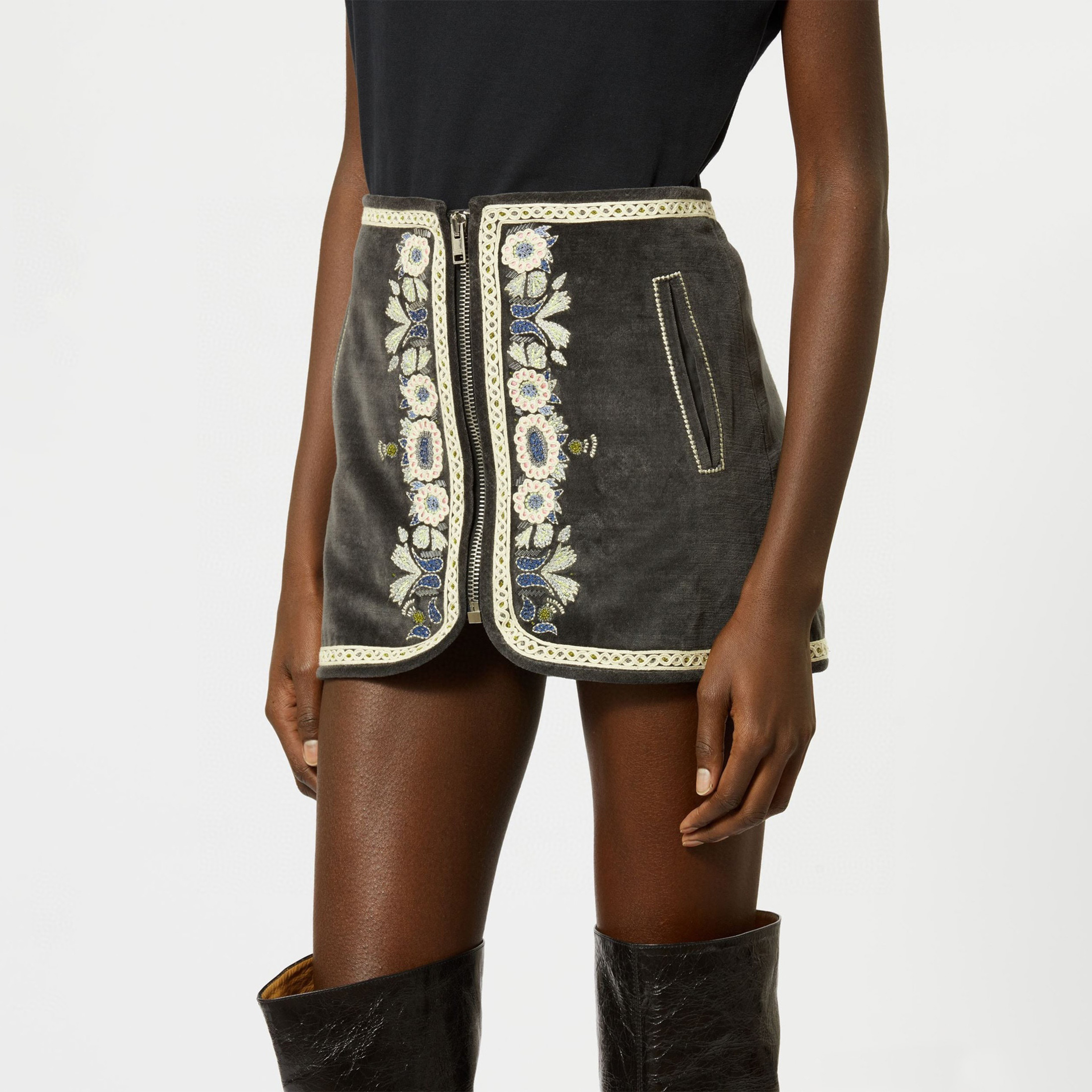 Isabel Marant Blanca Embellished Miniskirt Ngvp #nigo6791