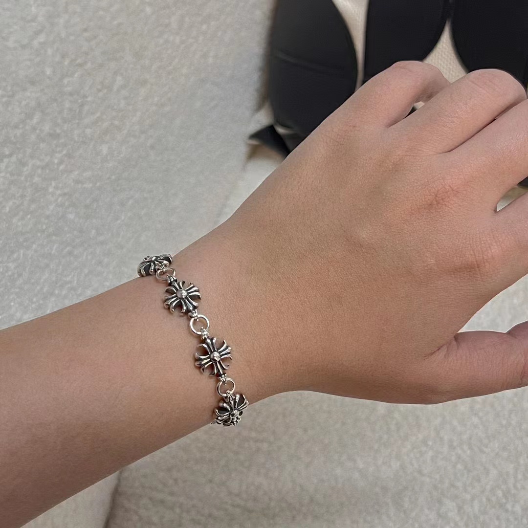 Chrome Hearts Cross Simple Silver Bracelet Jewelry #nigo96747
