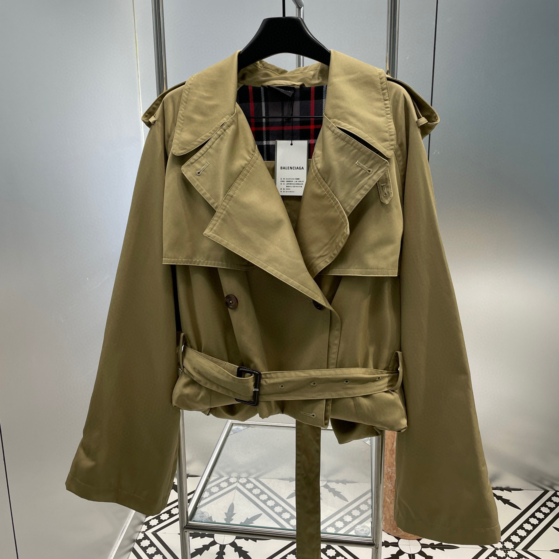 Balenciaga Beige Cotton Twill Folded Trench Coat Ngvp #nigo6819