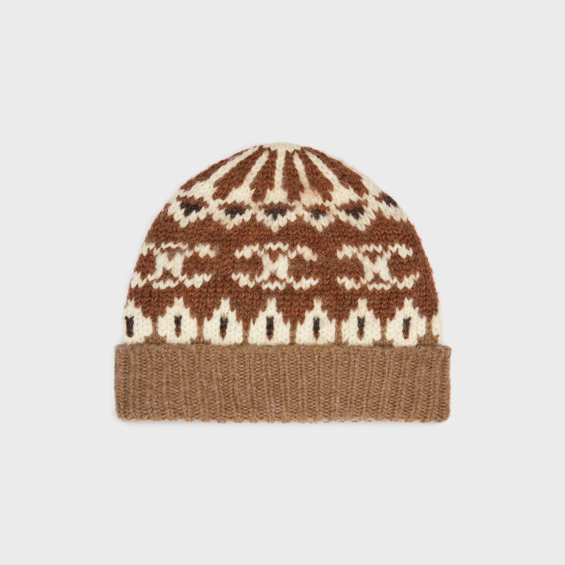 Celine Beanie In Triomphe Fair Isle Wool Cap Hat #nigo96755