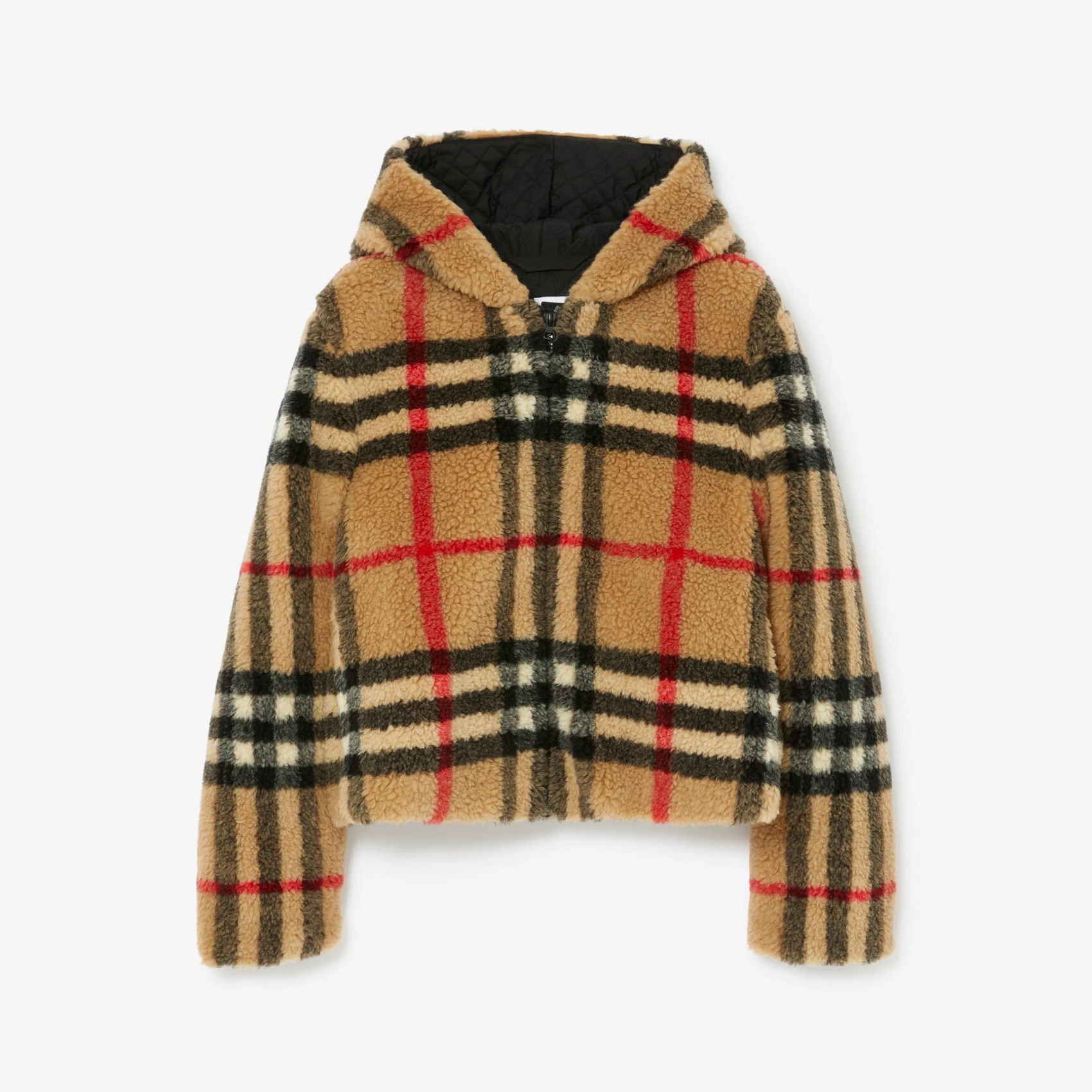 Burberry Check Fleece Hooded Jacket #nigo96751