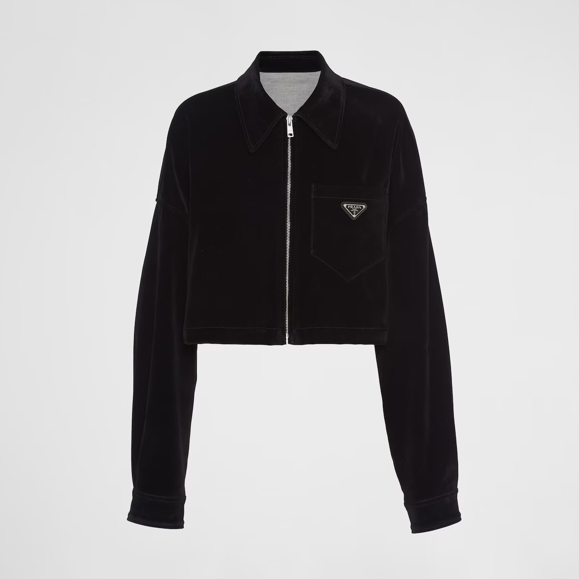 Prada Black Velvet Short Jacket #nigo22144