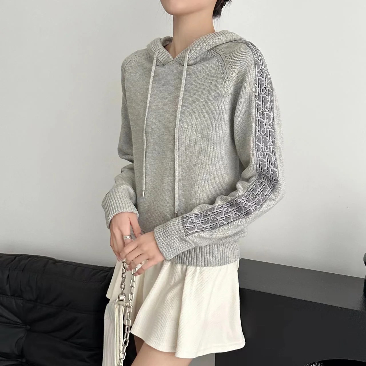 Dior Long Sleeve Knit Hooded Sweatshirt Pullover #nigo96742