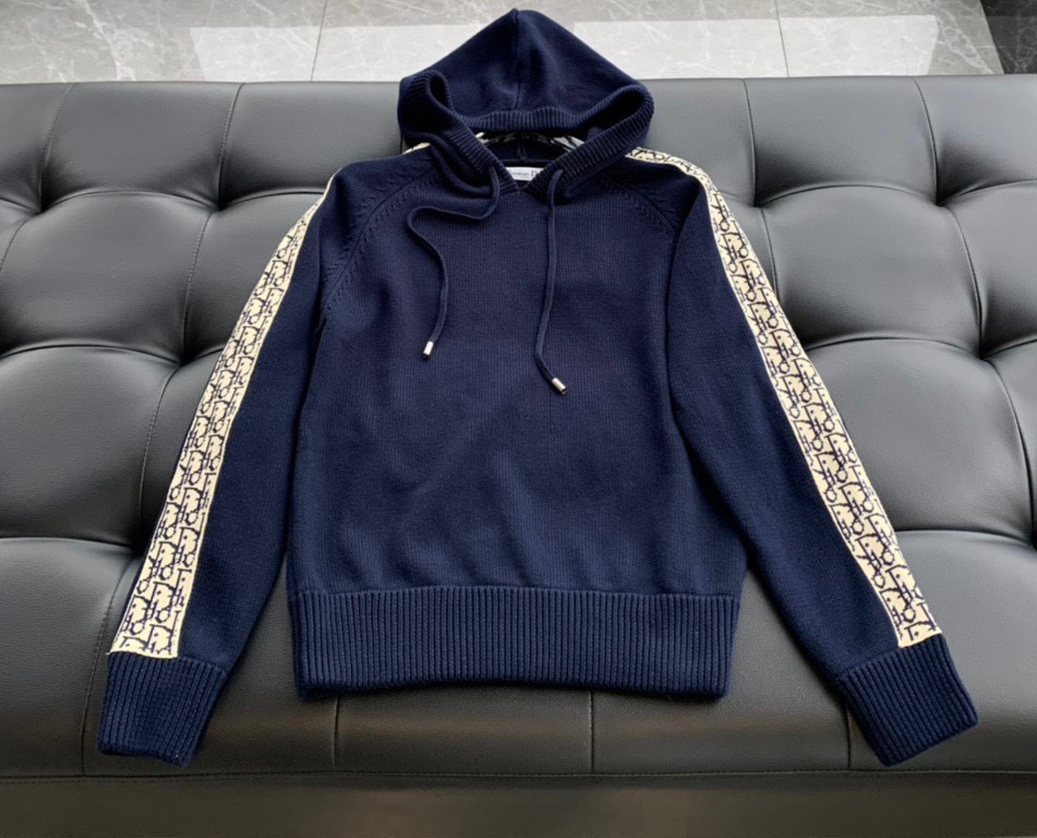 Dior Long Sleeve Knit Hooded Sweatshirt Pullover #nigo96742