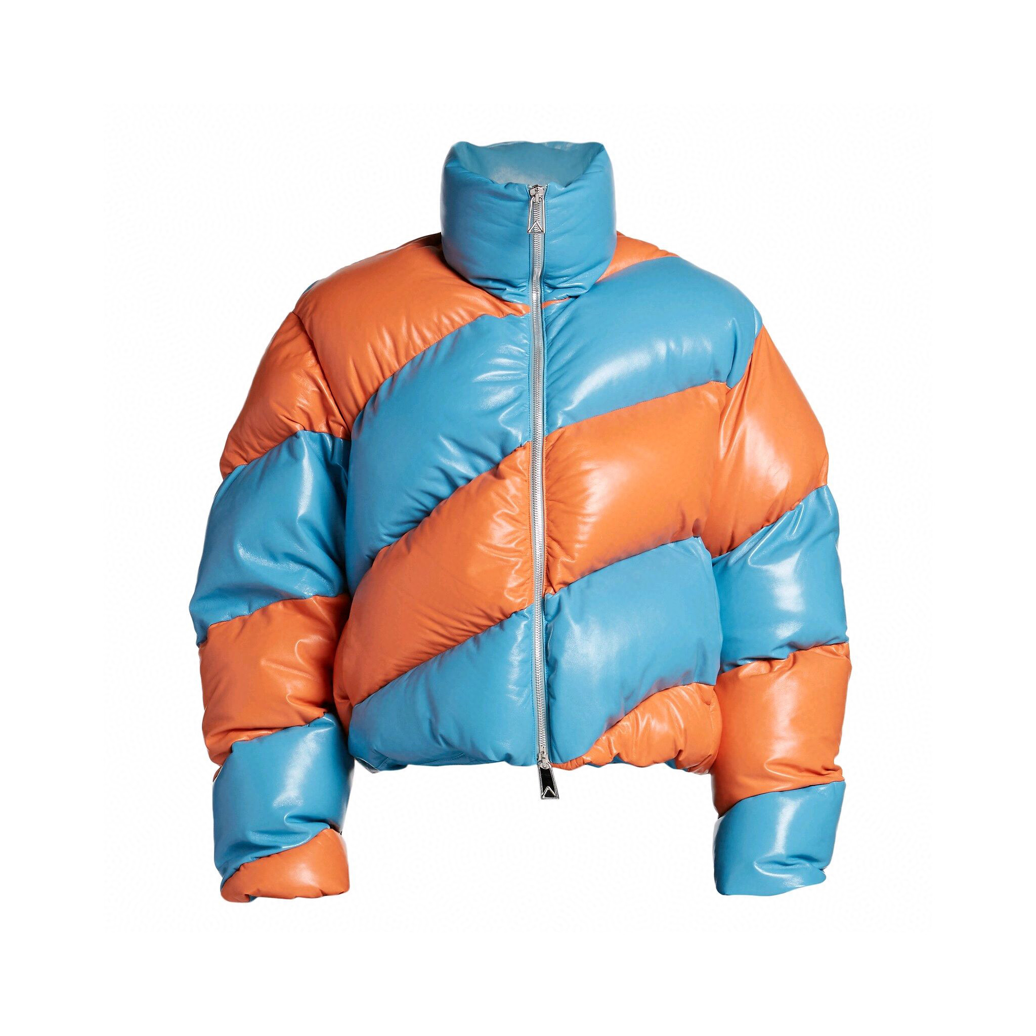 Bottega Veneta Colorblocked Leather Puffer Down Jacket Ngvp #nigo6826