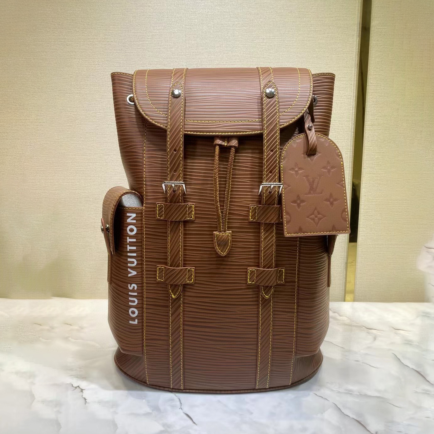 Louis Vuitton CHRISTOPHER Leather Printed Backpack Bag #nigo22135