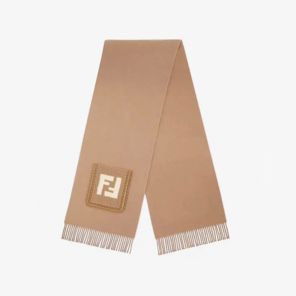 Fendi FF Brown Wool And Cashmere Blend Scarf #nigo96771