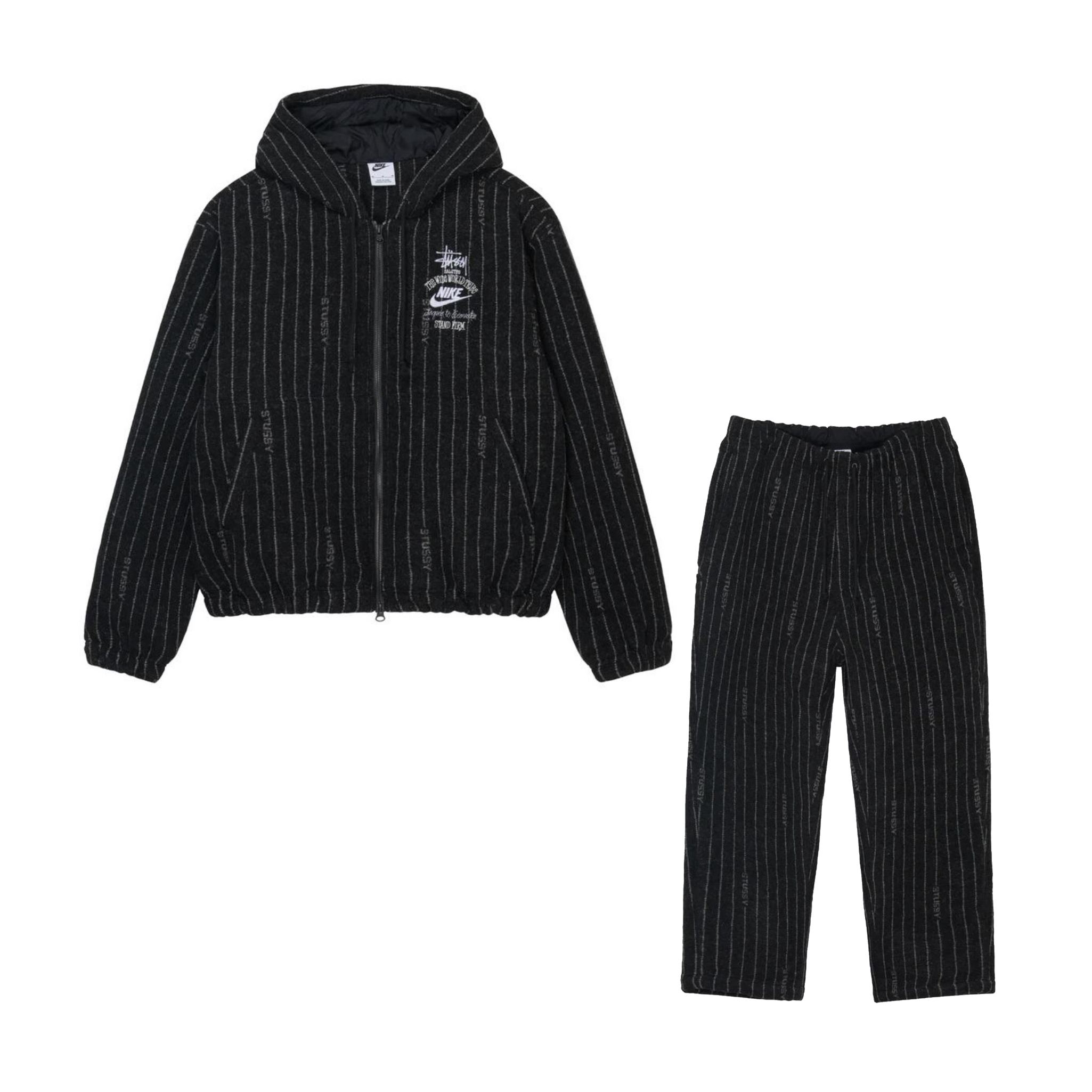 Nike Wool Striped Jacket Lounge Pants Set Suit #nigo96772