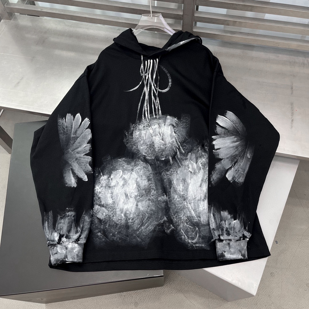 Balenciaga Graffiti Black Hooded Sweatshirt Ngvp #nigo6827
