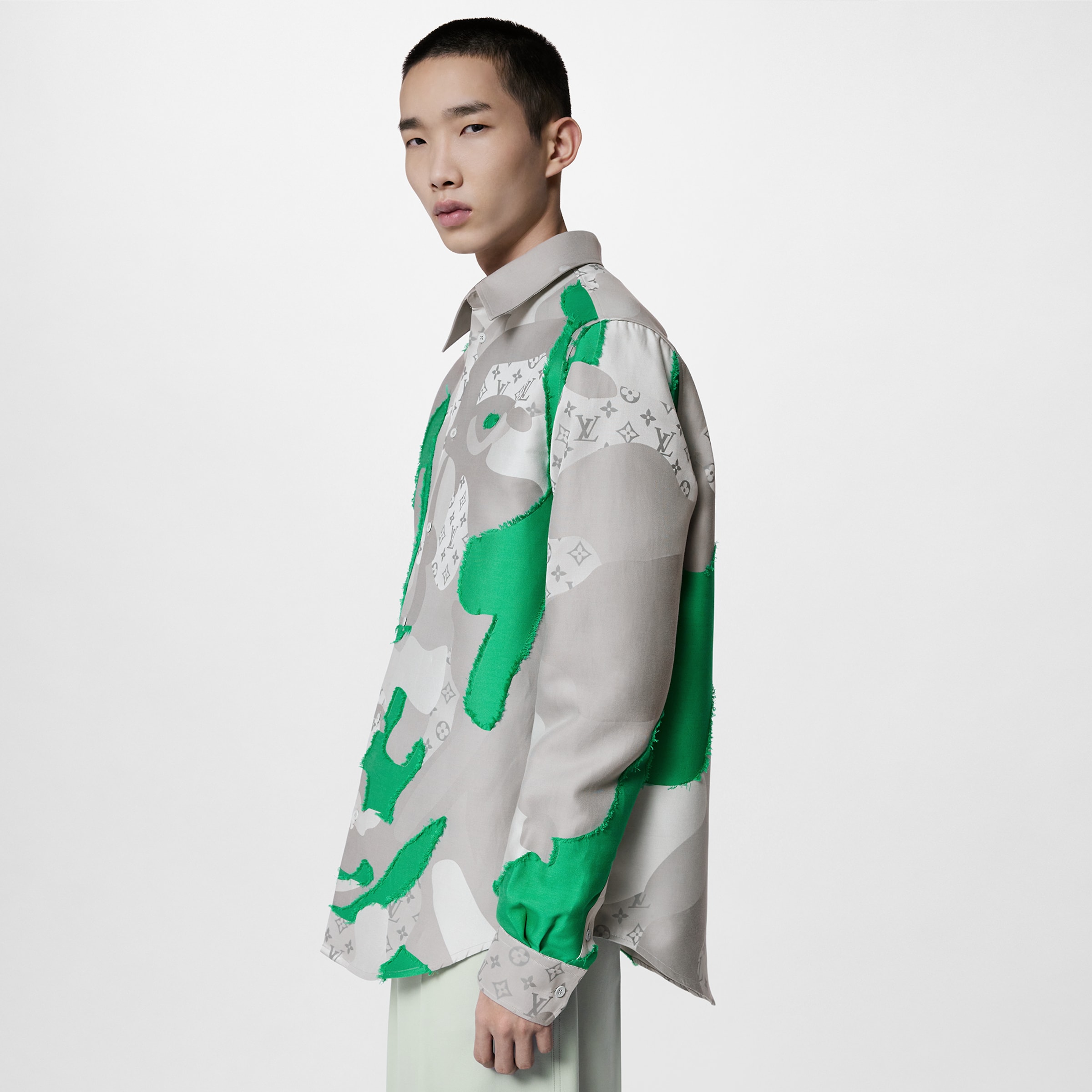 Louis Vuitton Printed Cotton Fil Coupe Overshirt Shirt #nigo96758