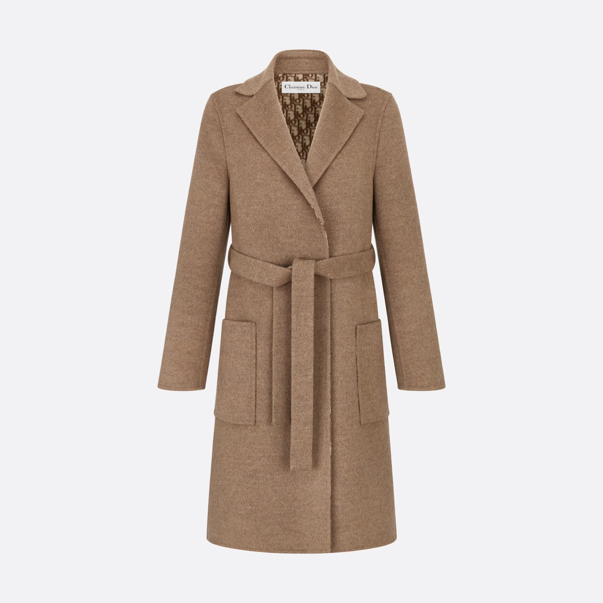 Dior Coffee Printed Long Coat Jacket #nigo22153