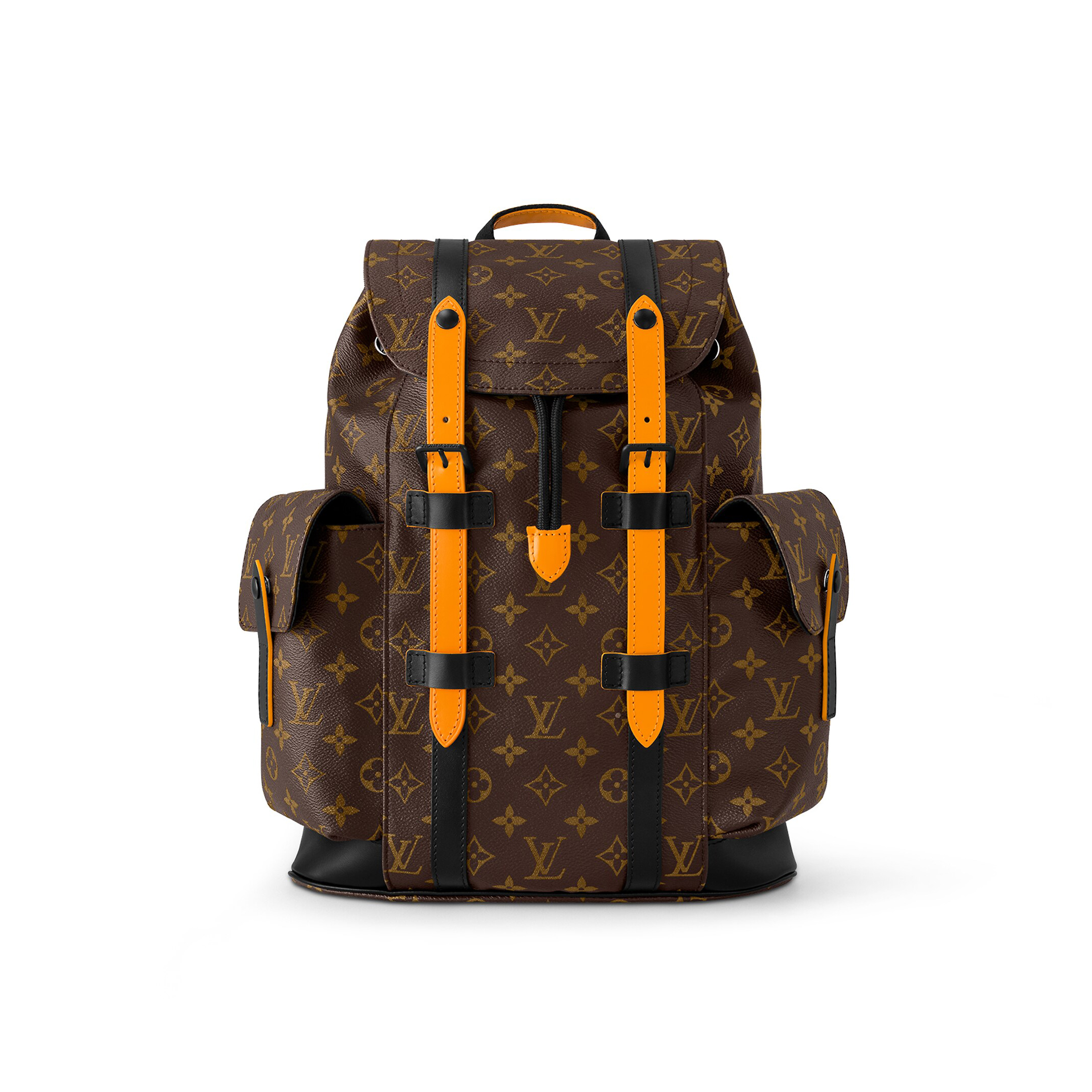 Louis Vuitton Christopher Leather Printed Buckle Backpack Bag #nigo22164