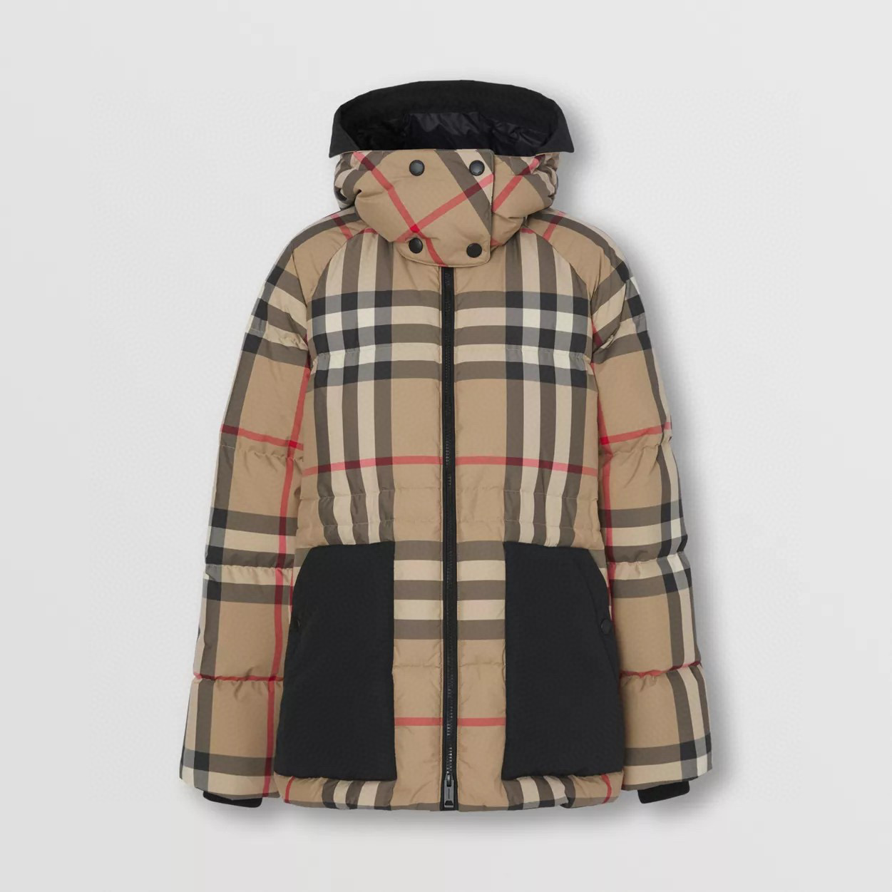 Burberry Checkered Striped Hooded Down Jacket #nigo22161